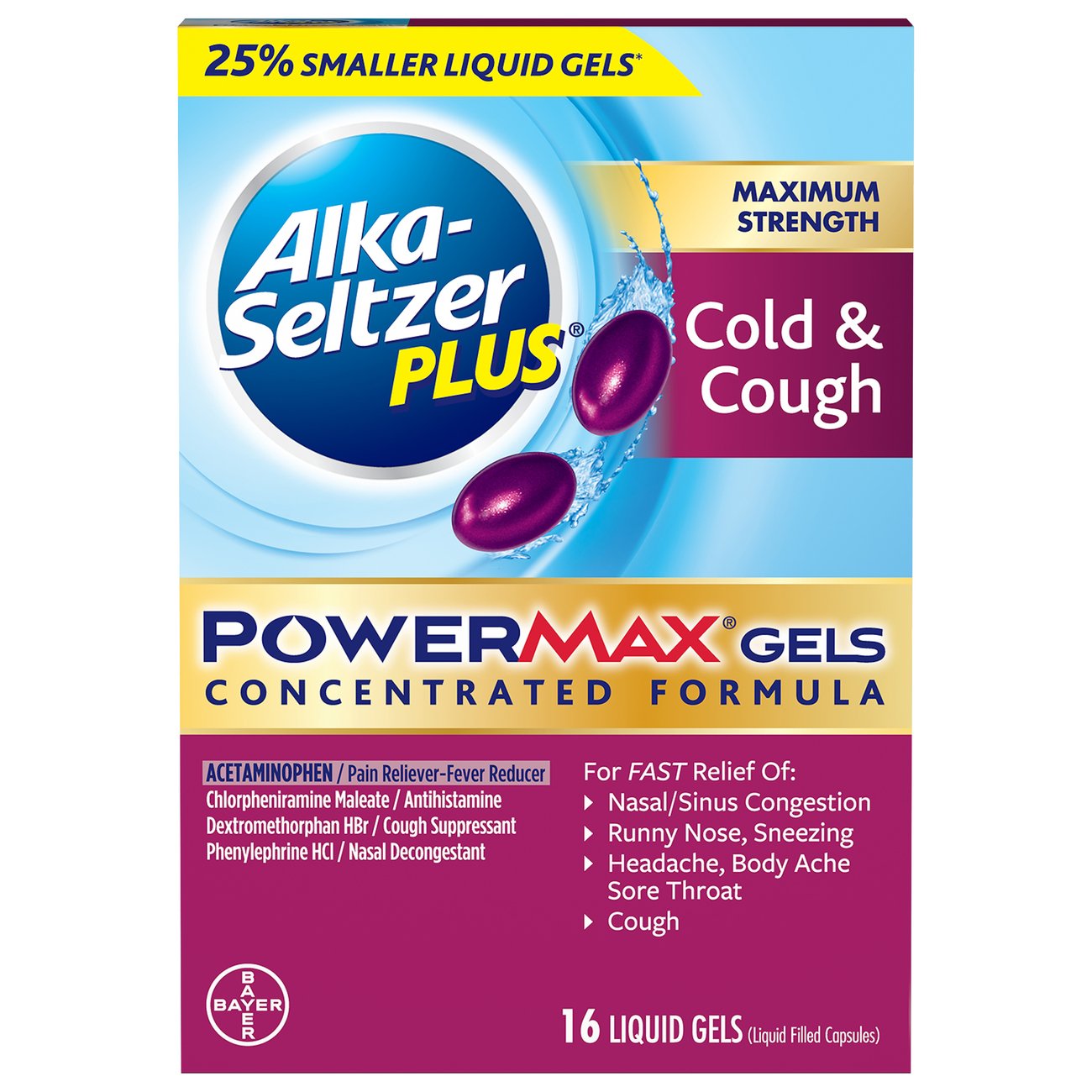 AlkaSeltzer Plus Maximum Strength Cold & Cough PowerMax Gels Shop