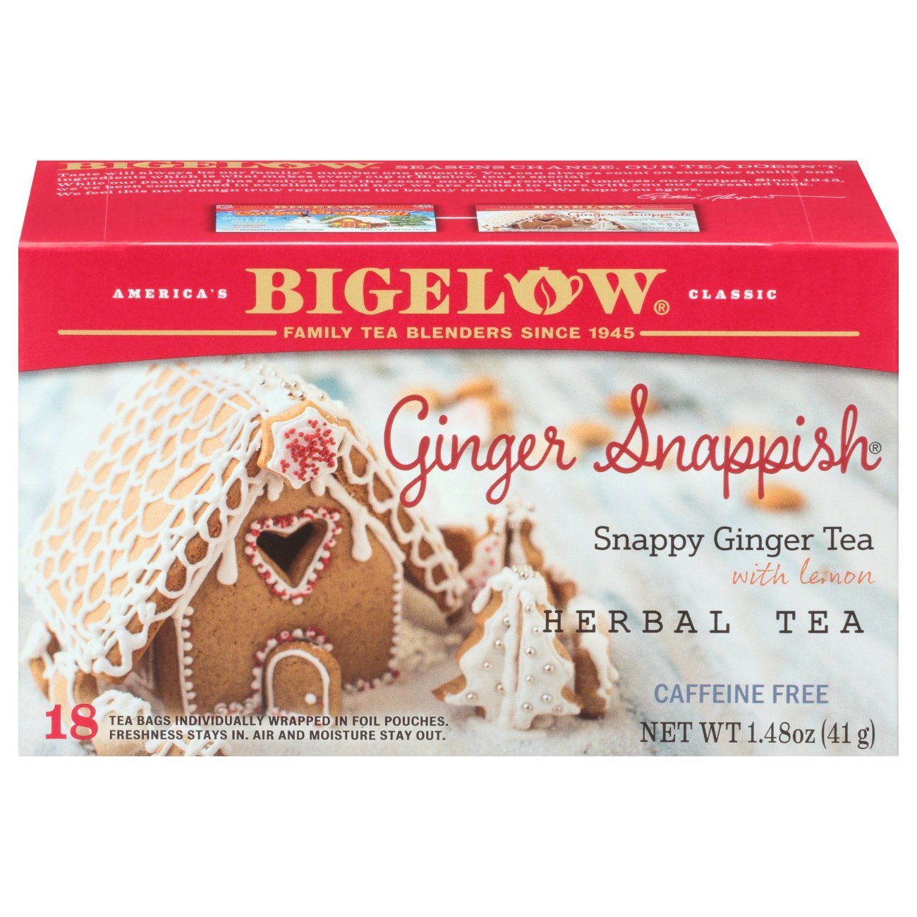 Bigelow Herbal Tea Ginger Snappish Shop Tea at HEB