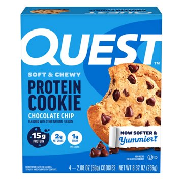 Quest 15g Protein Cookies - Chocolate Chip, 4 ct