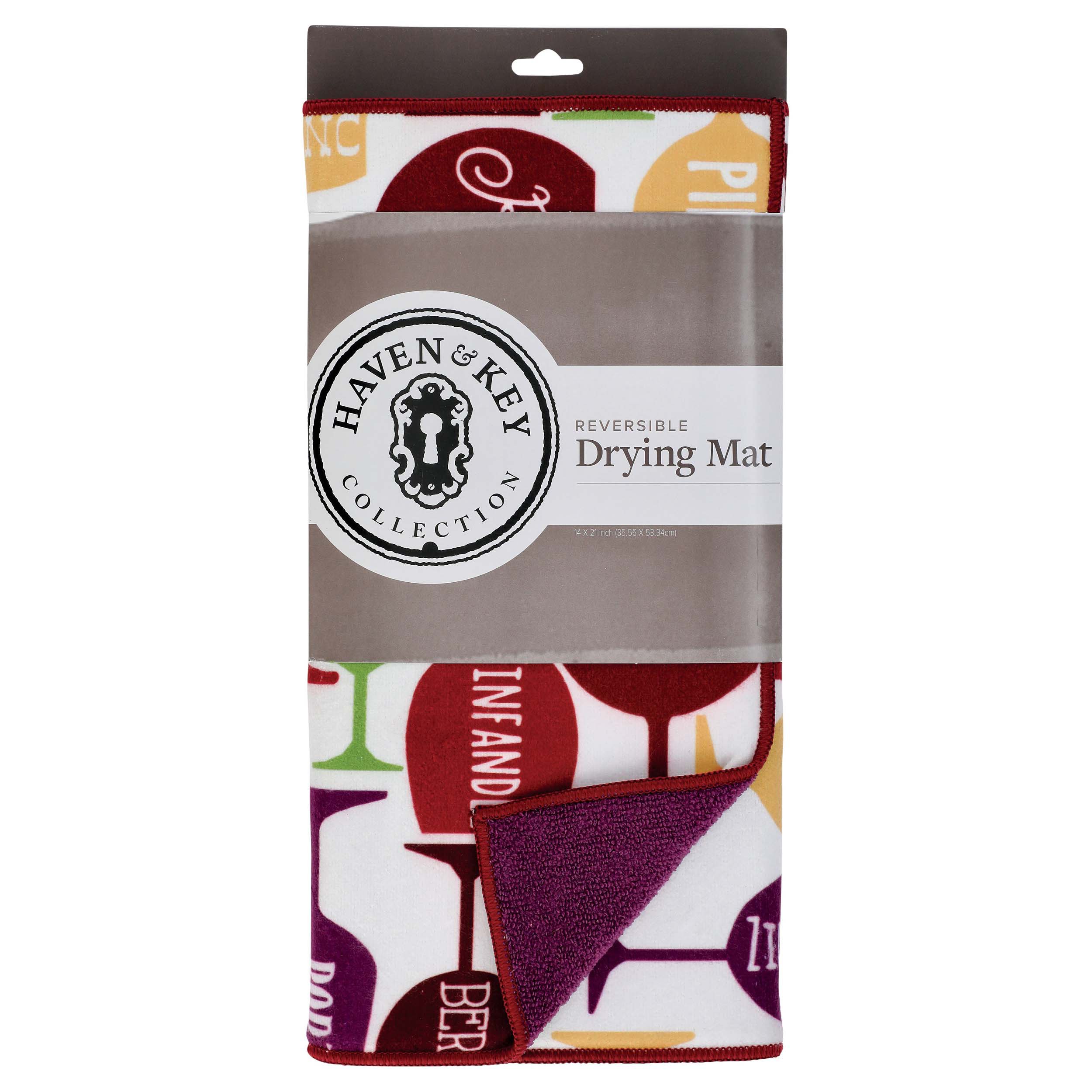 Haven & Key Ciao Italia Wine Glasses Reversible Drying Mat Shop