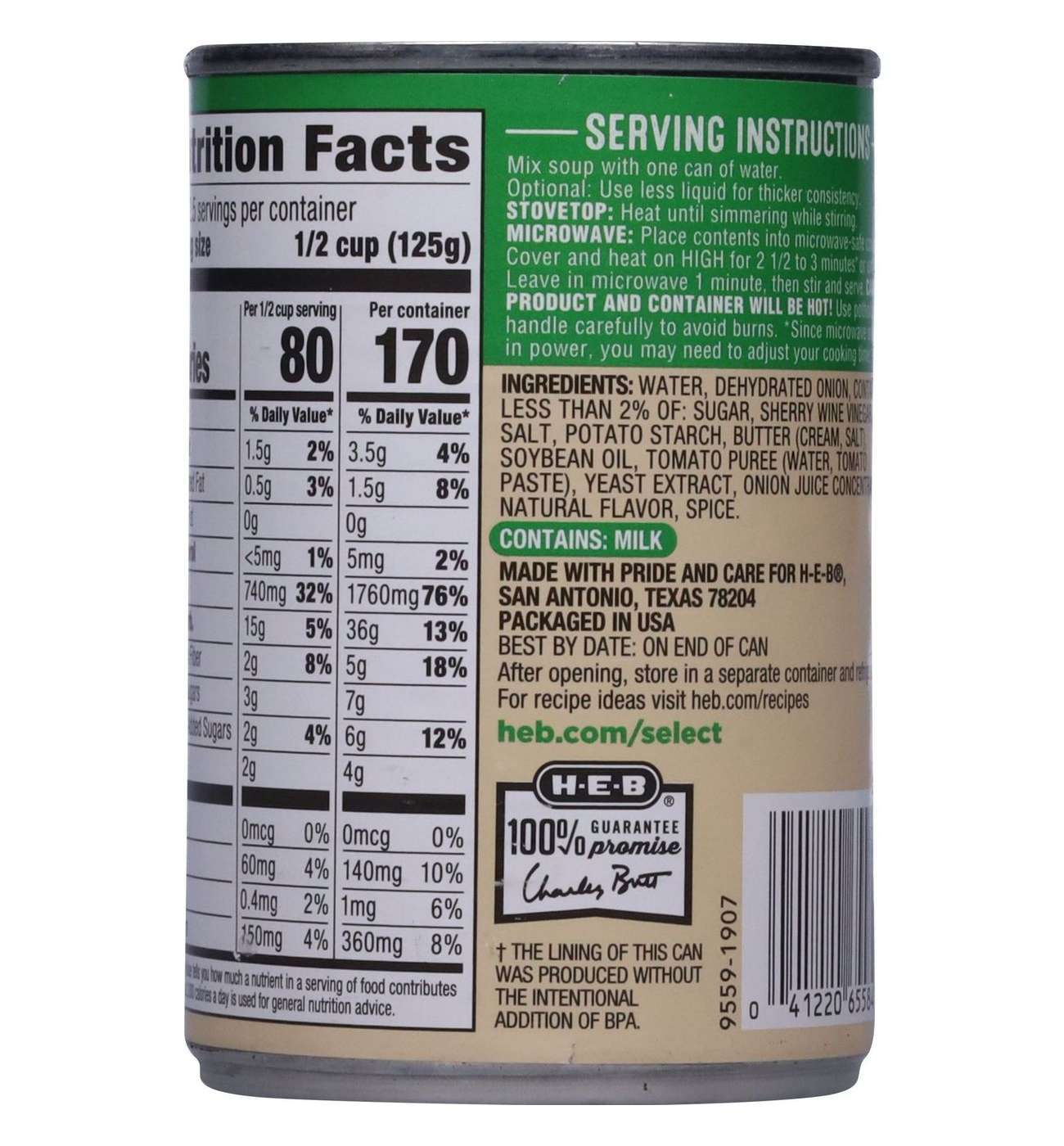 H-E-B French Onion Condensed Soup; image 4 of 9