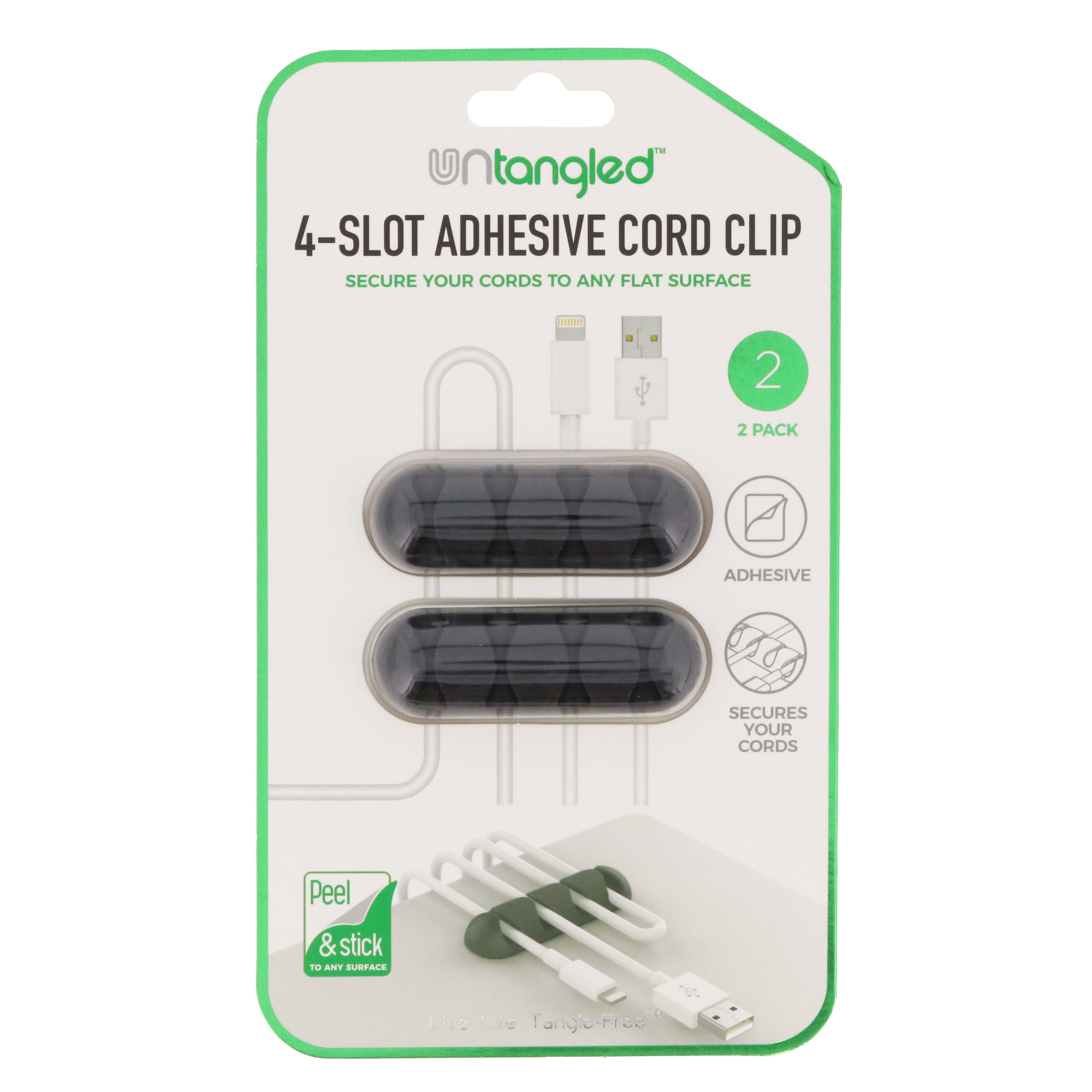 Untangled Black 4 Slot Adhesive Cord Clips Shop Cable Management at HEB