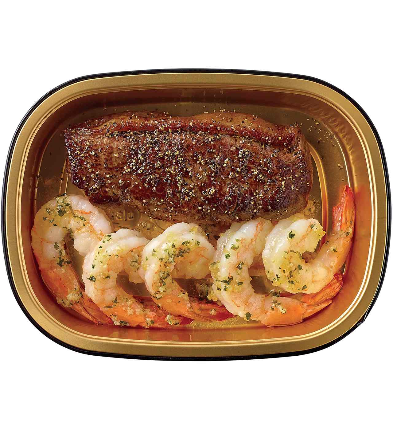 Meal Simple by H-E-B Seasoned Petite Beef Sirloin Steak with Garlic Butter Gulf Shrimp; image 1 of 2