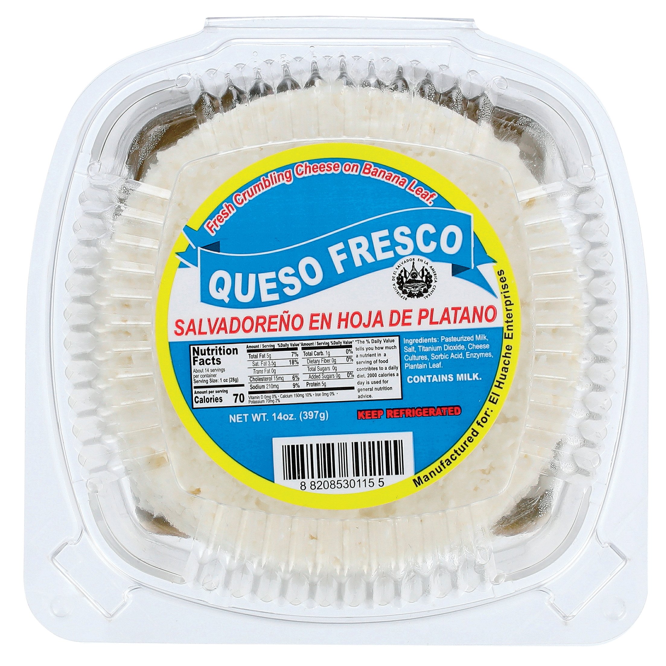 El Huache Queso Fresco Salvadoreño En Hoja De Platano - Shop Cheese At ...