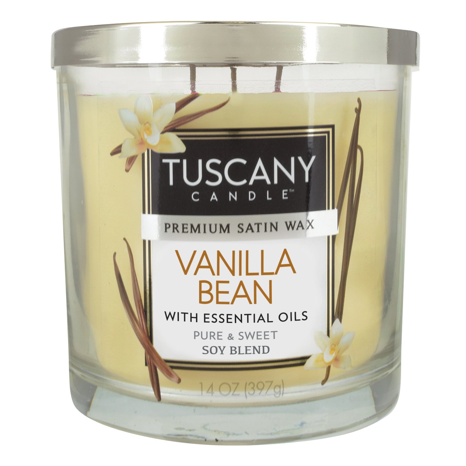 1 Tuscany Candle FRENCH VANILLA Sweet Marbled Wax 2-Wick Tumbler Large 18 oz 