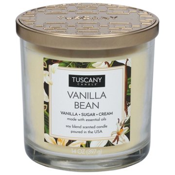 Tuscany Candle Vanilla Bean Scented Soy Blend Candle, 14 oz