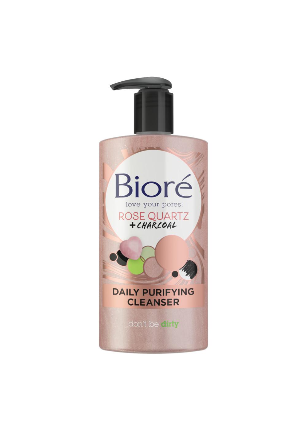 Bioré Rose Quartz + Charcoal Daily Purifying Cleanser; image 1 of 2