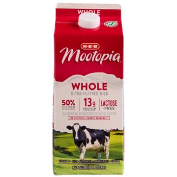 H-E-B Mootopia 13g Protein Lactose Free Whole Milk, 1/2 gal