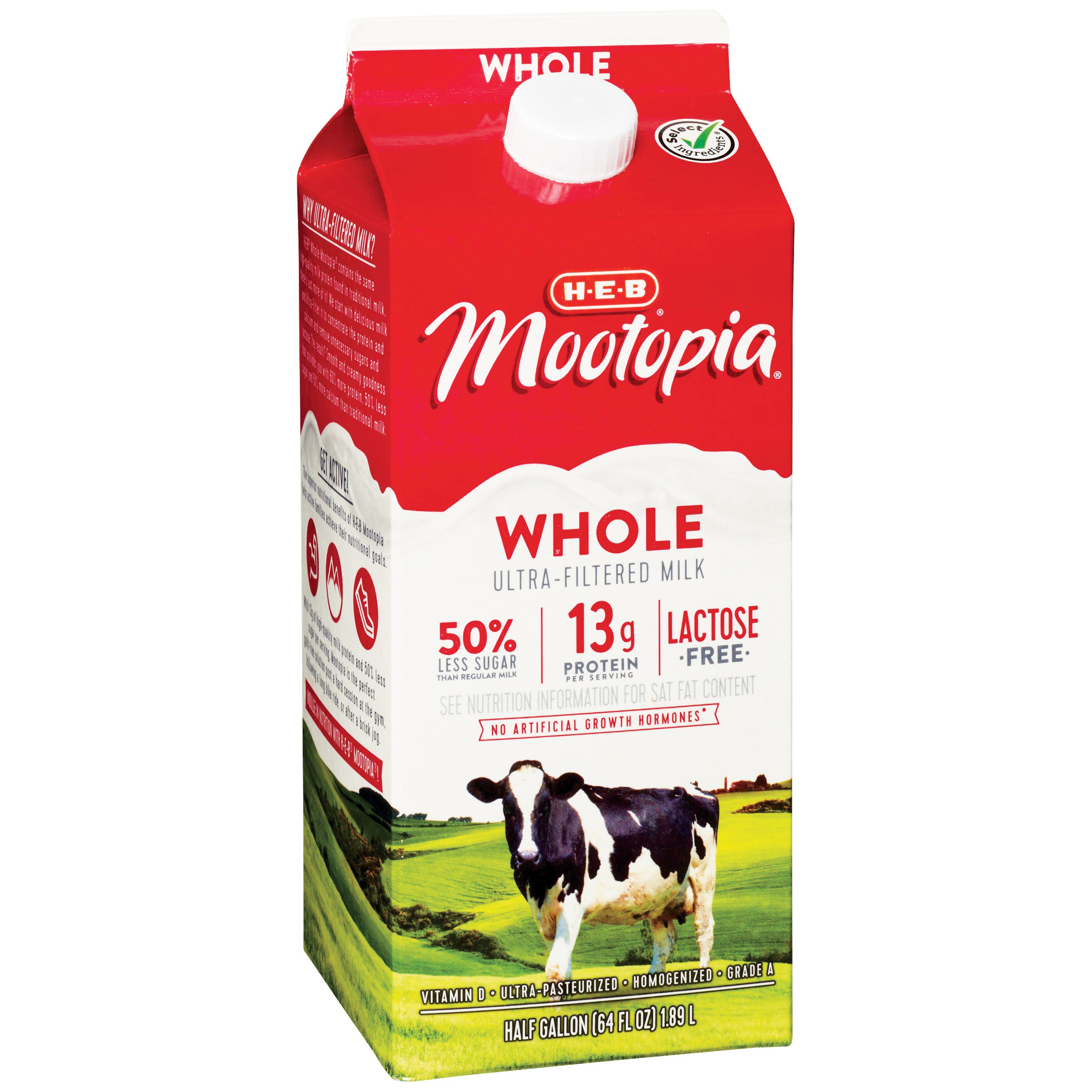 H E B Select Ingredients MooTopia Lactose Free Whole Milk Shop Milk 