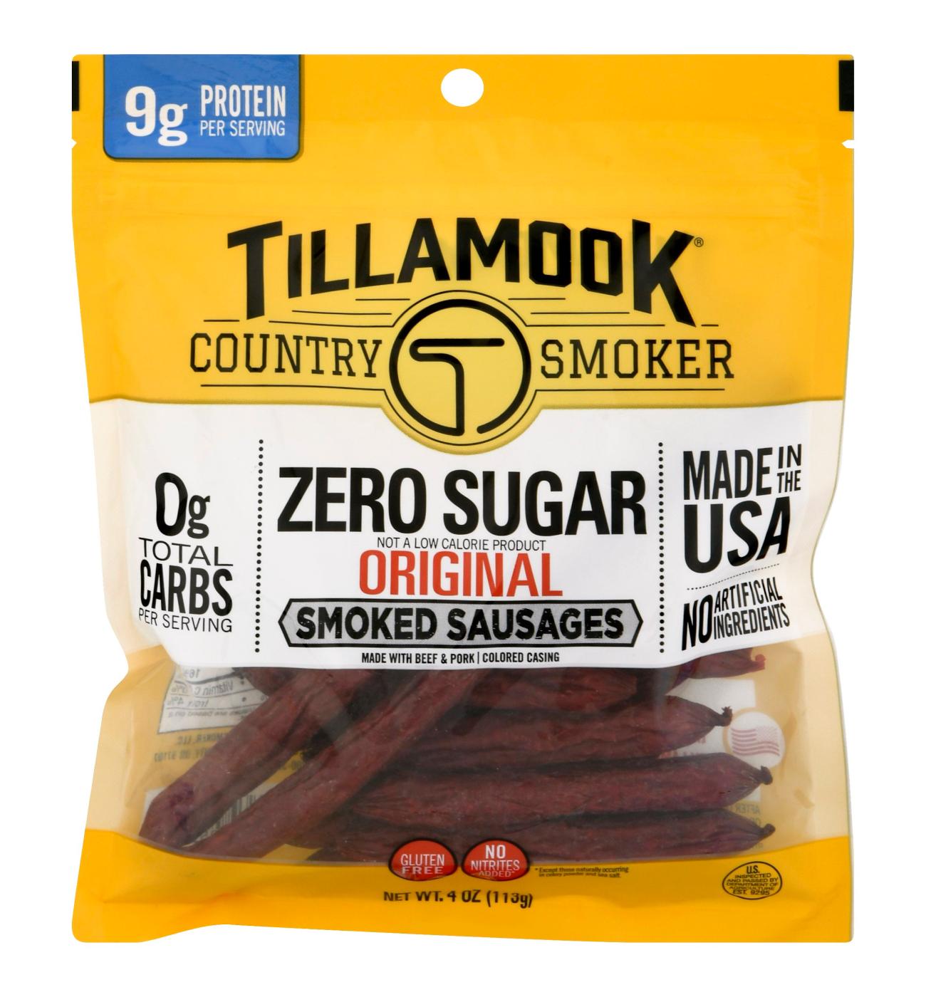 Tillamook 9g Protein Country Smoker Zero Sugar Original Sausage Sticks; image 1 of 2