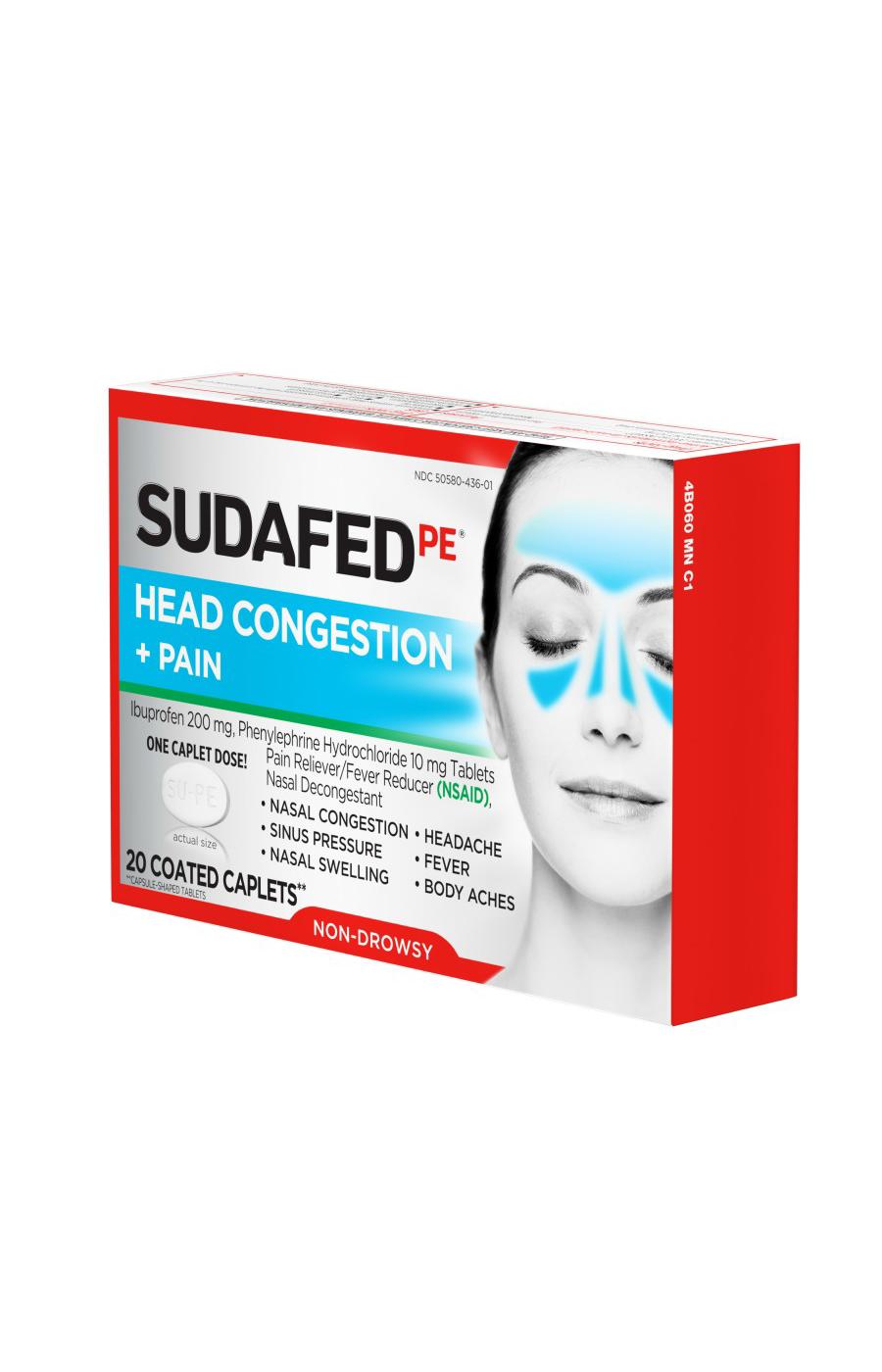 Sudafed PE Head Congestion + Pain Coated Tablets; image 4 of 6