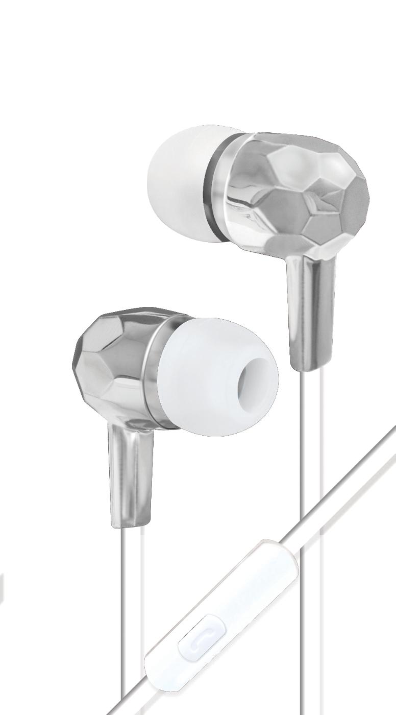 Bytech Wired Chrome Earbud; image 1 of 2