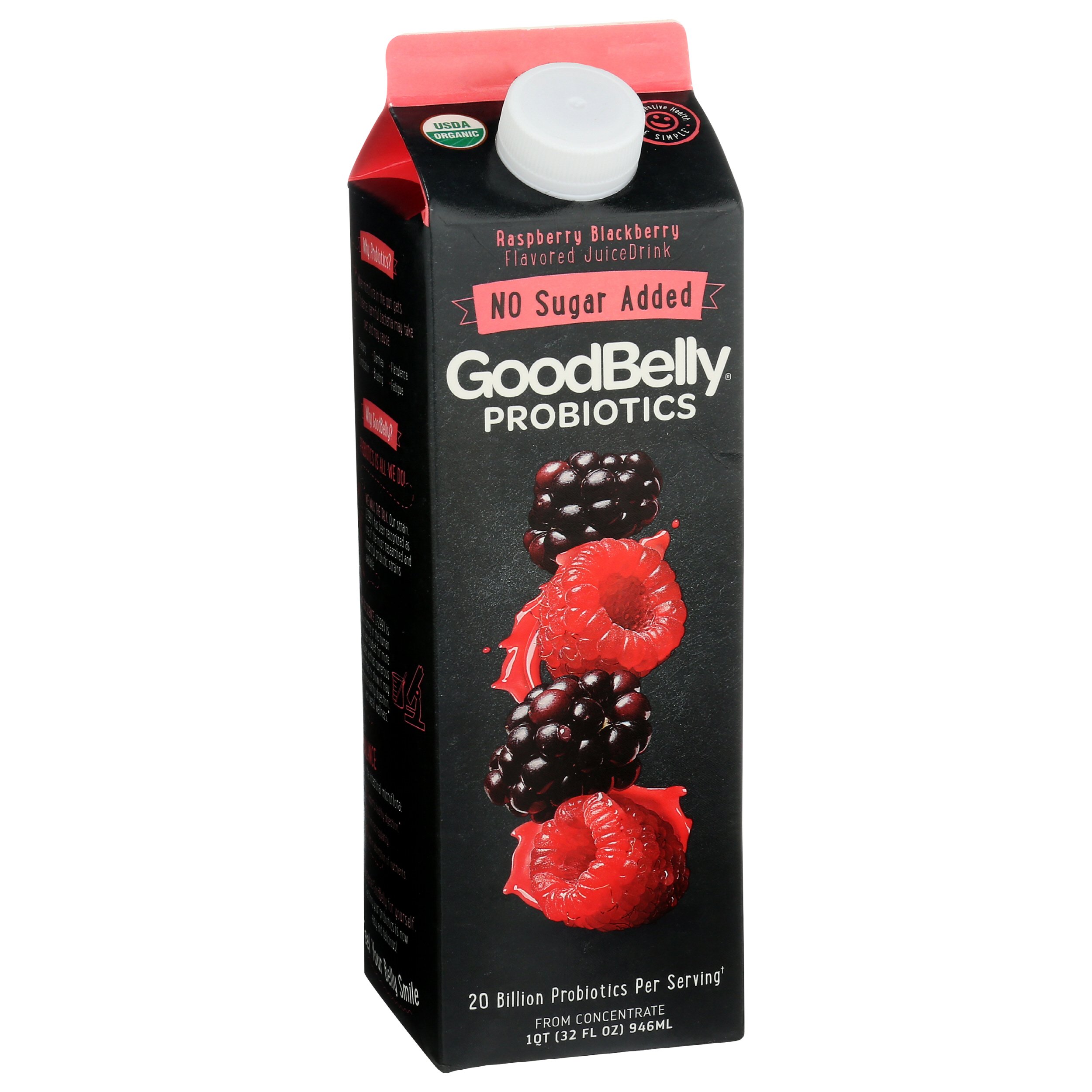 GoodBelly Probiotics No Added Sugar Raspberry Blackberry Juice Drink