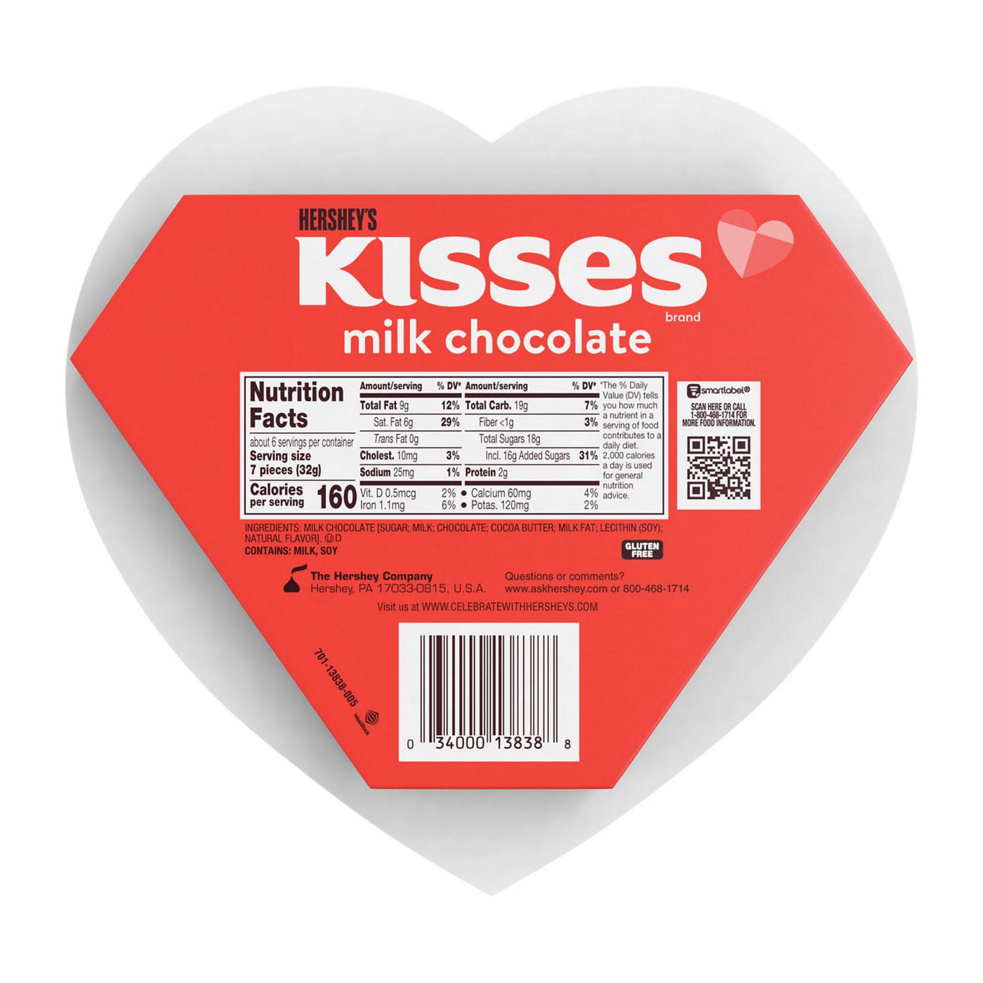 Hershey's Kisses Milk Chocolate Valentine's Candy Heart Gift Box; image 2 of 8