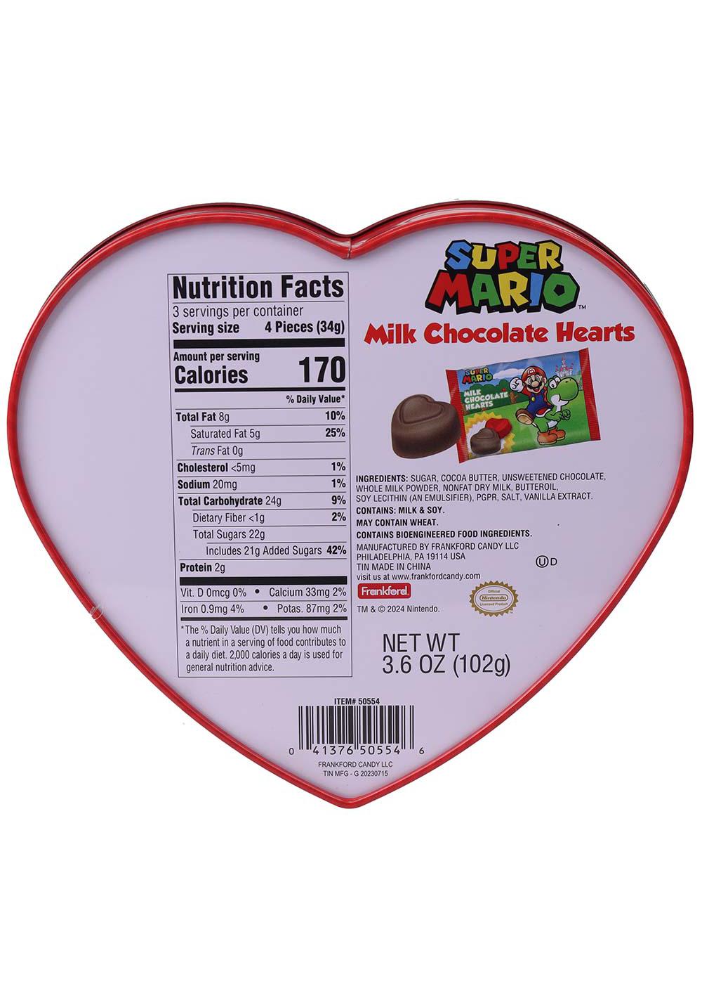 Frankford Super Mario Milk Chocolate Hearts Valentine's Gift Tin; image 2 of 2