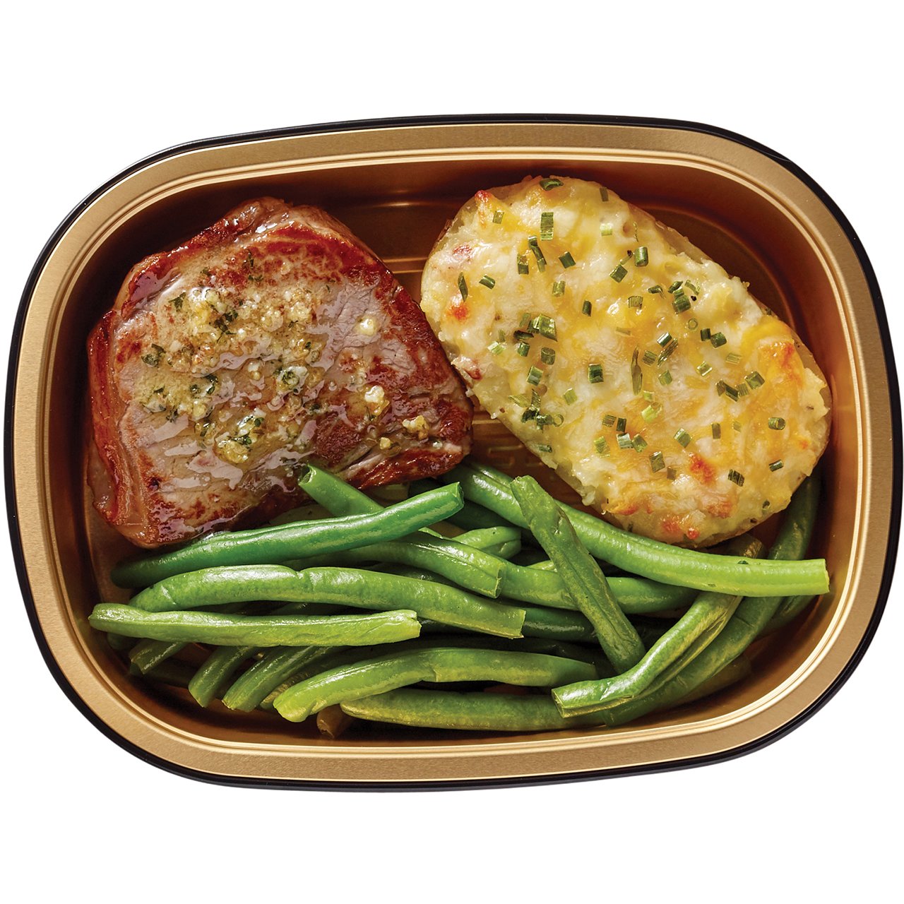 H-E-B Meal Simple USDA Prime Beef Strip Steak With Loaded Potato Boat & Green Beans - Shop ...