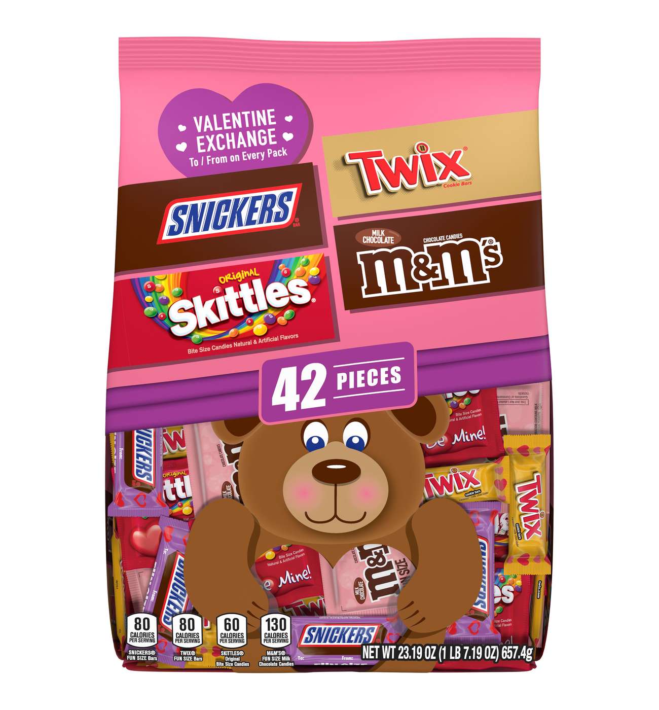 M&M'S, Snickers, Skittles, & Twix Assorted Fun Size Valentine Exchange Candy; image 1 of 7