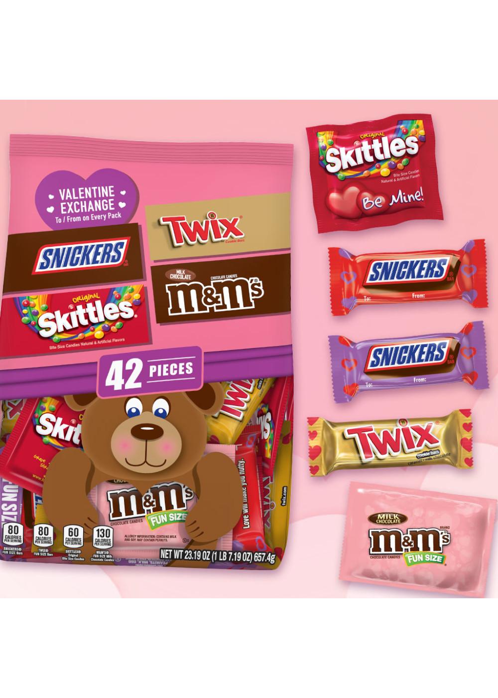 M&M'S, Snickers, Skittles, & Twix Assorted Fun Size Valentine Exchange Candy; image 3 of 7
