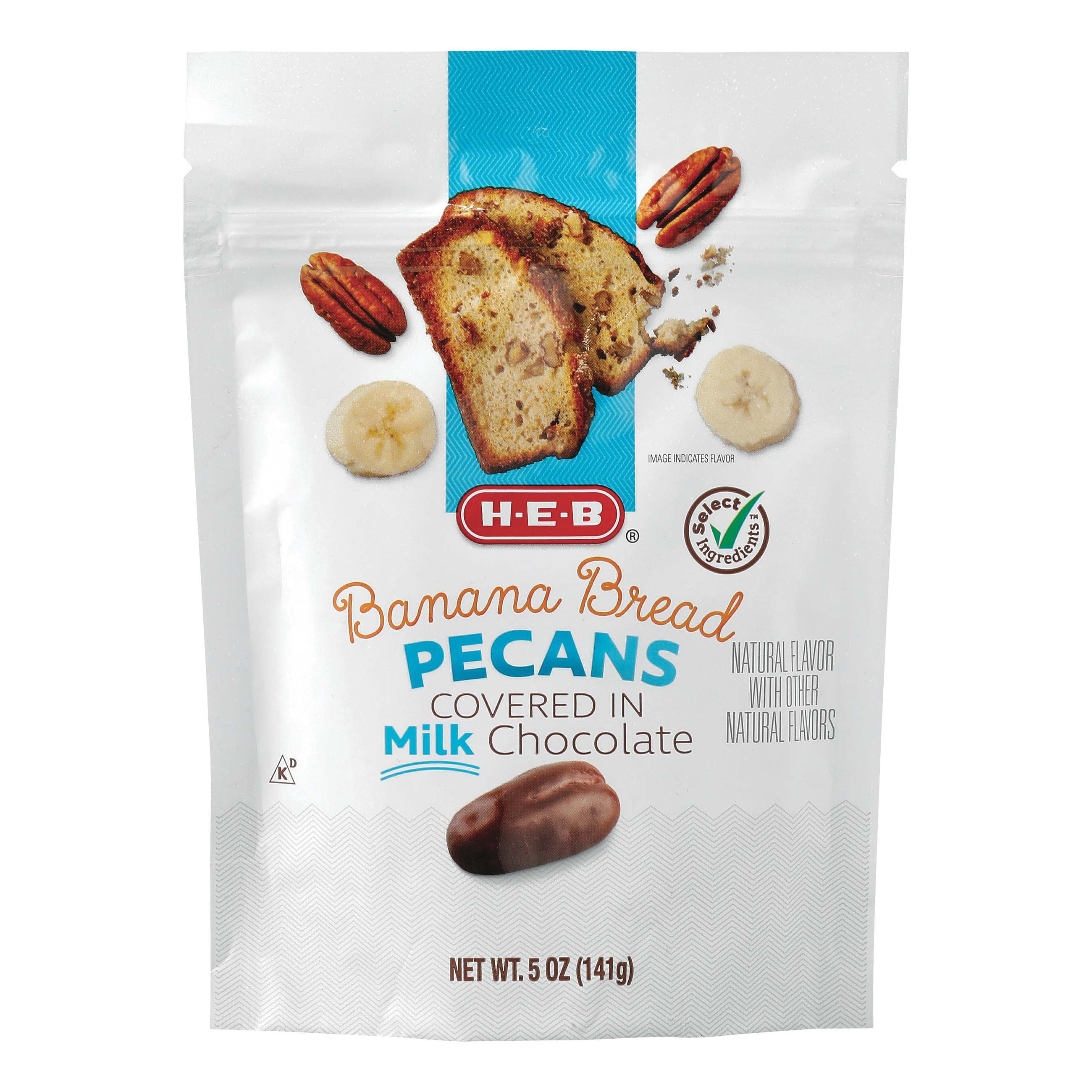 HEB Banana Bread Pecans Covered in Milk Chocolate Shop Candy at HEB