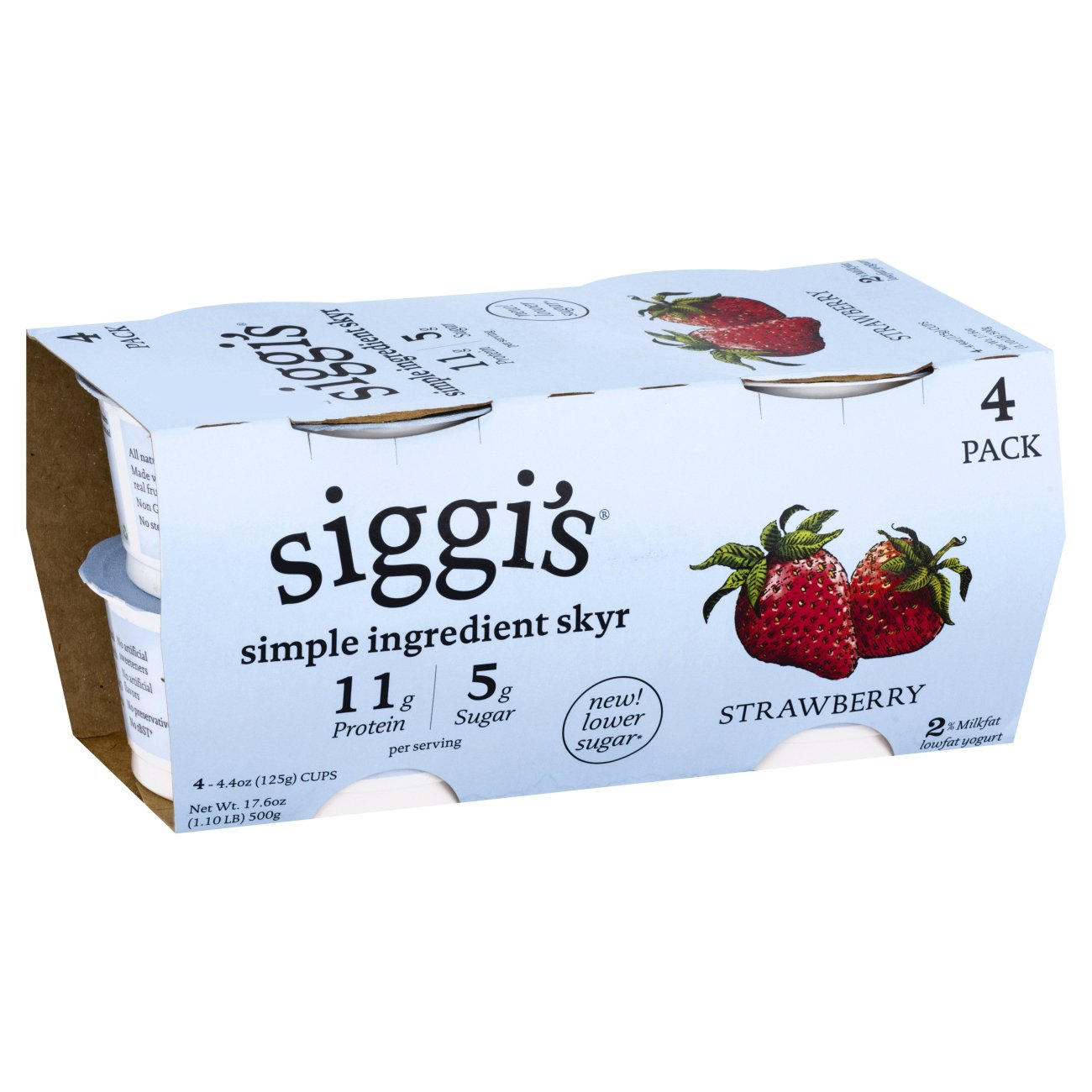 Siggi's Strawberry Skyr Icelandic Low Fat Strained Yogurt Shop Yogurt