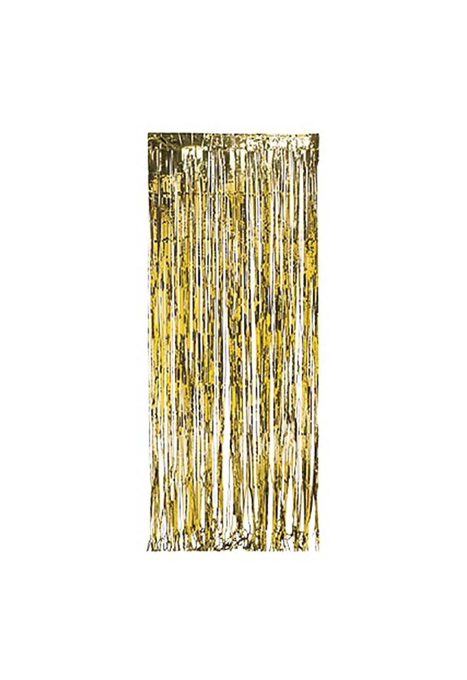 Creative Converting Gold Foil Door Fringe; image 1 of 2