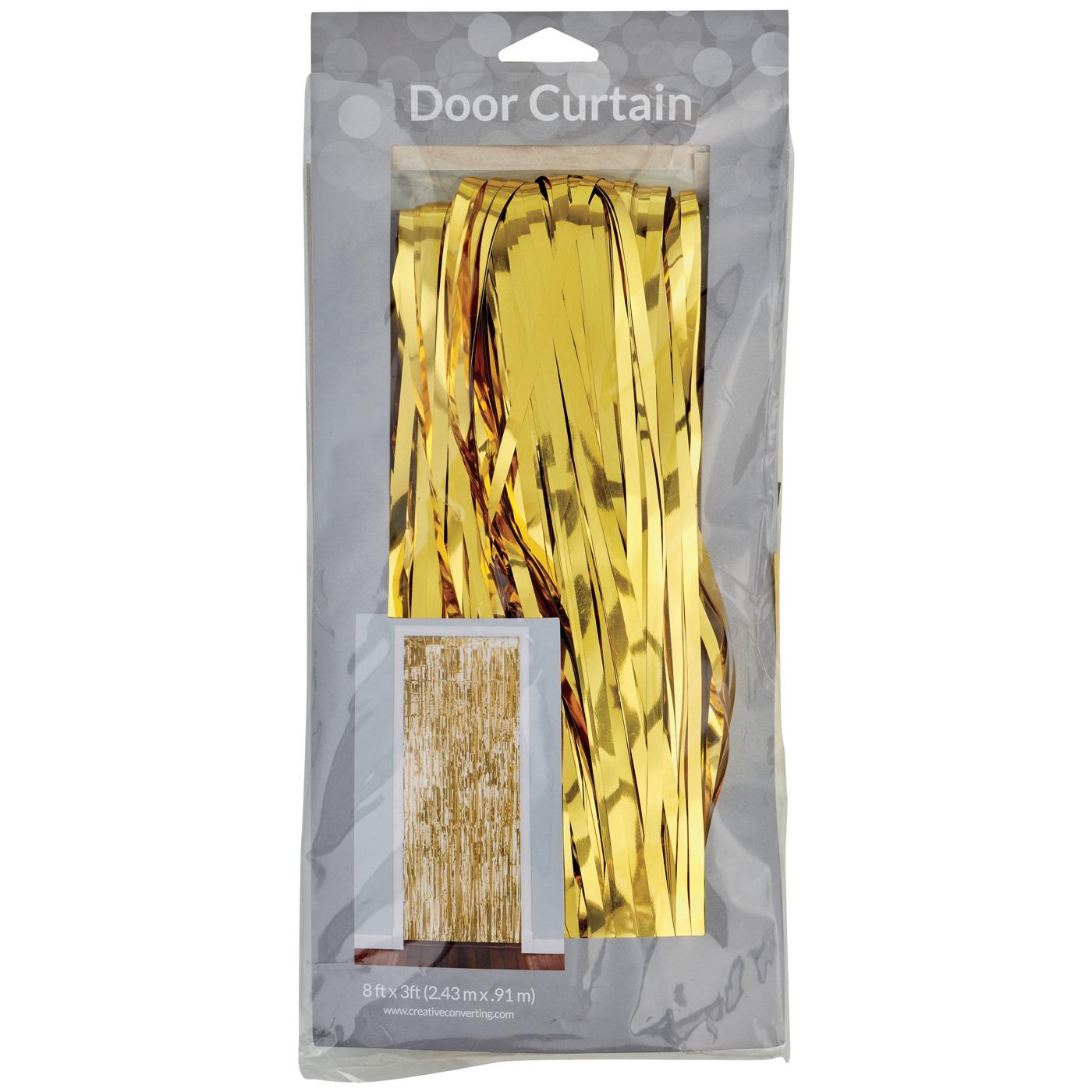 Creative Converting Gold Foil Door Fringe; image 2 of 2