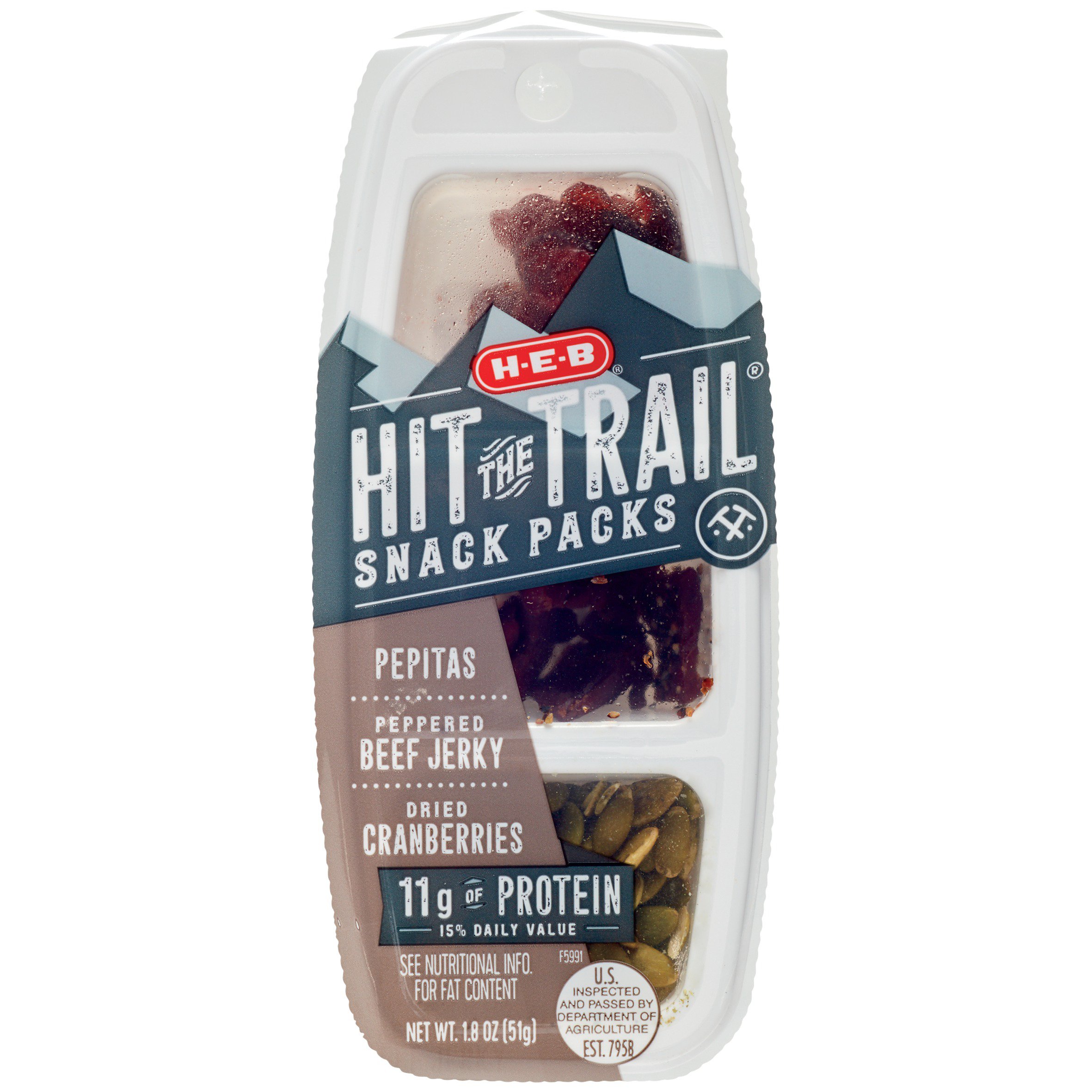 HEB Select Ingredients Hit The Trail Peppered Beef Jerky Snack Pack