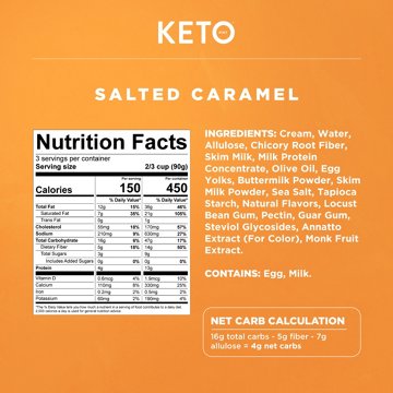 Keto Pint Zero Added Sugar Salted Caramel Ice Cream