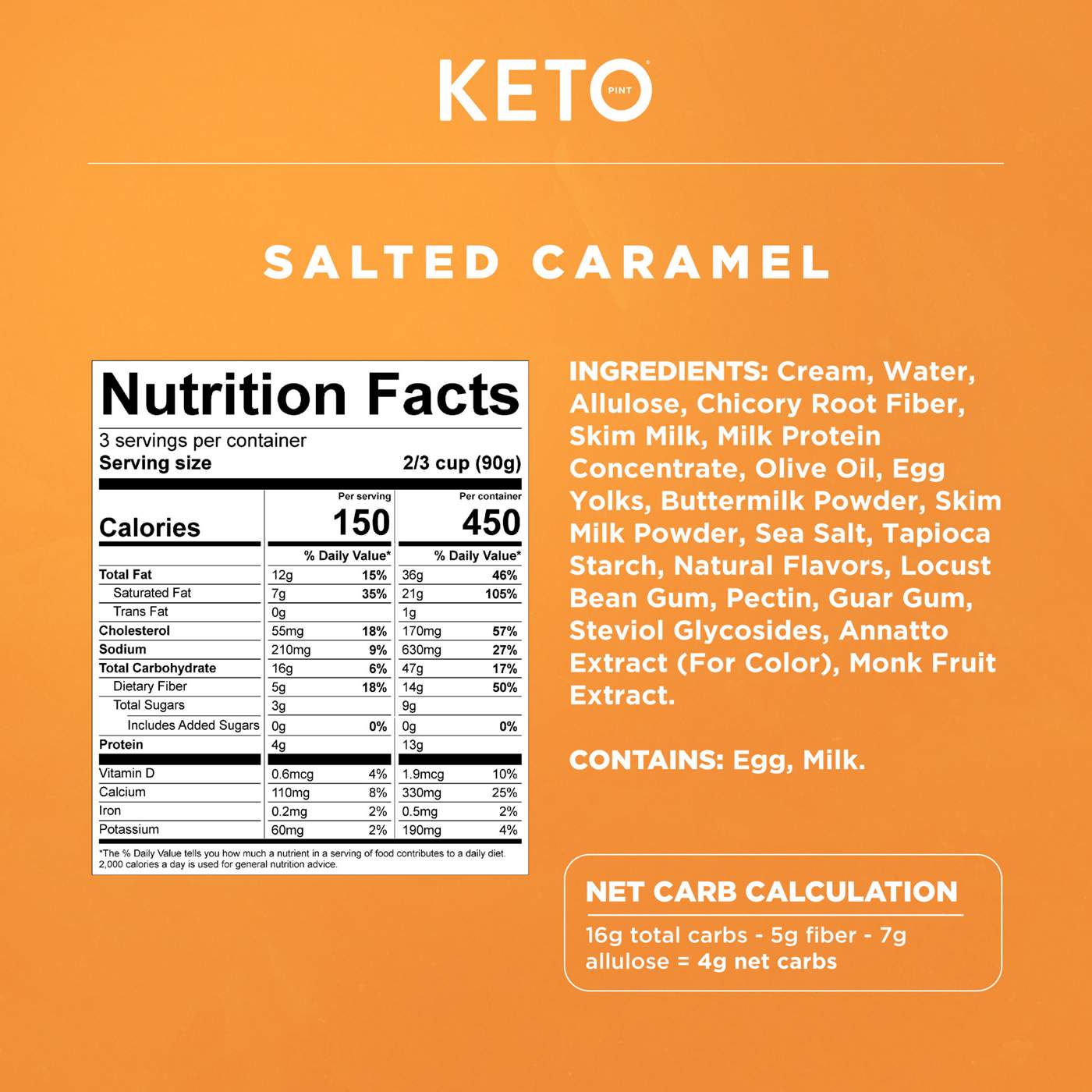 Keto Pint Zero Added Sugar Salted Caramel Ice Cream; image 5 of 5