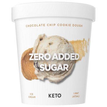 Keto Pint Zero Added Sugar Chocolate Chip Cookie Dough Ice Cream