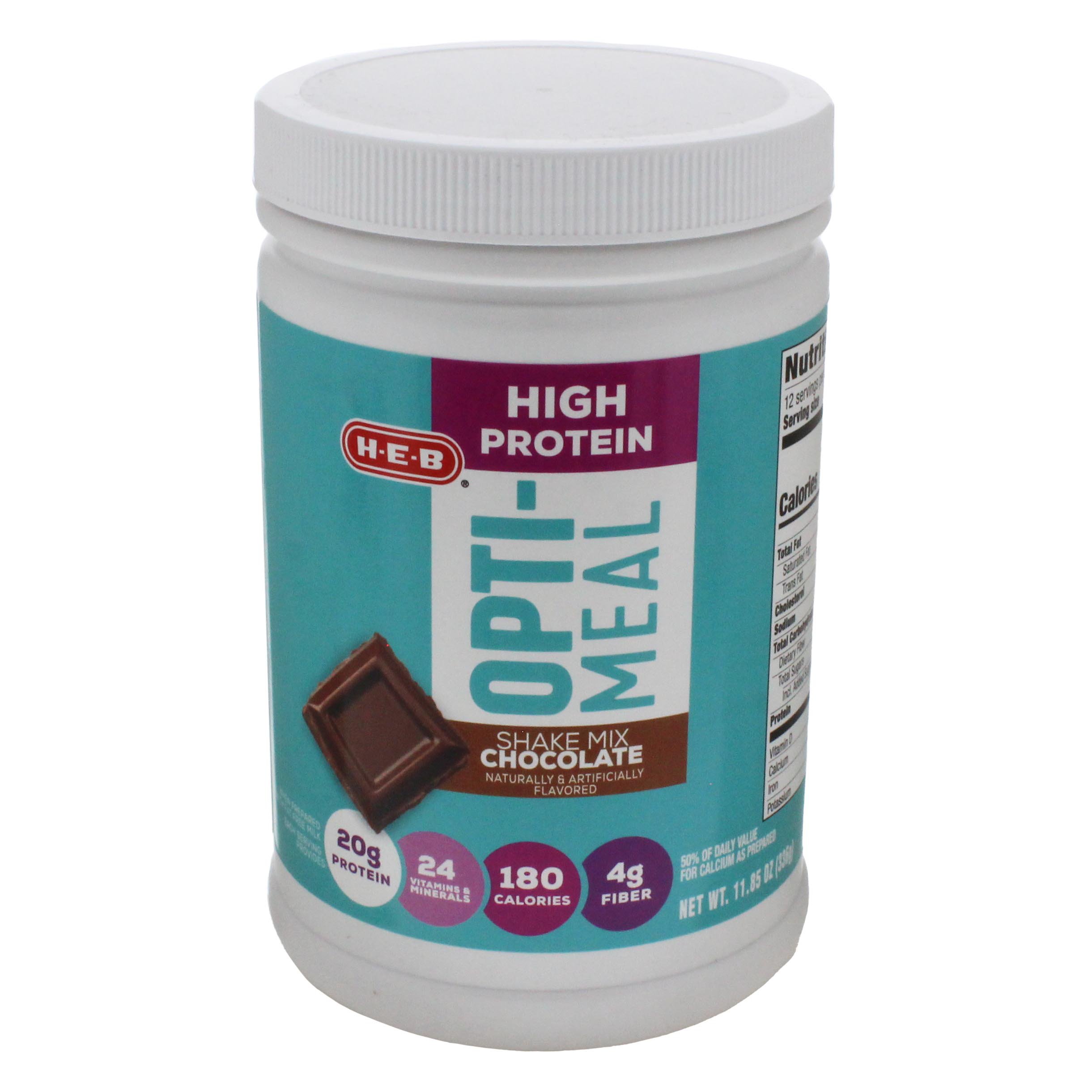 H-E-B Opti-Meal Chocolate High Protein Powder Shake Mix - Shop Diet ...