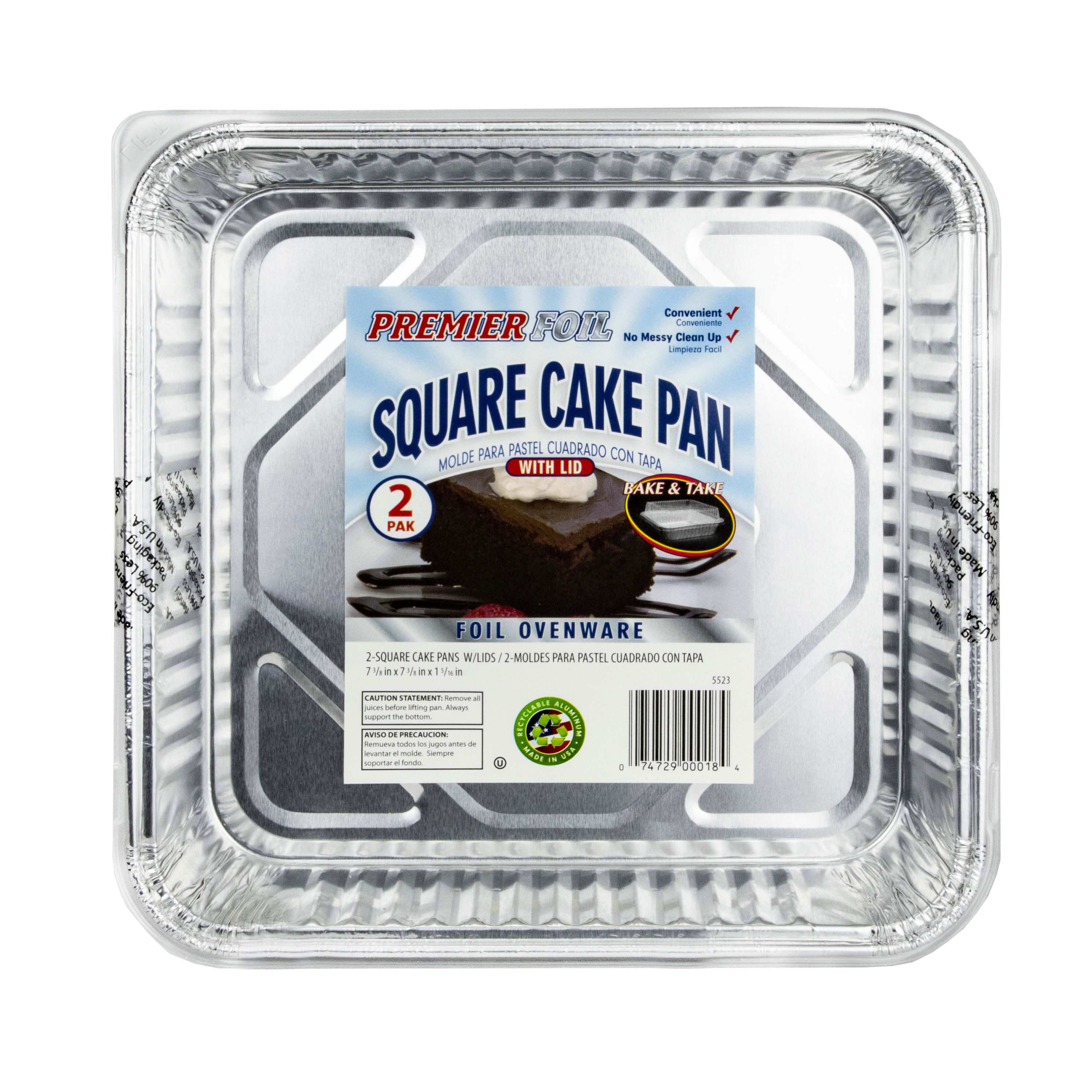 Premier Foil Square Cake Pans with Lid Shop Kitchen & Dining at HEB