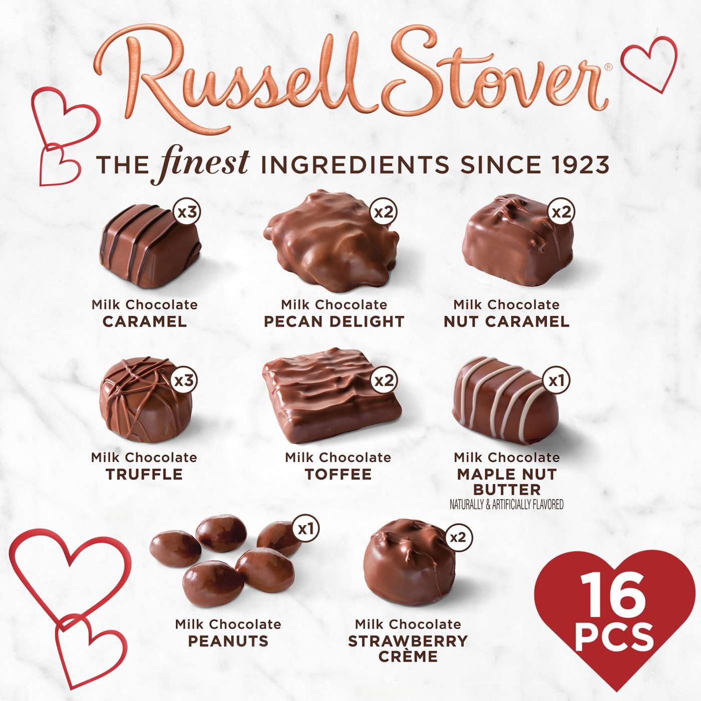 Russell Stover Milk Chocolate Valentine's Gift Box, 16 pc; image 3 of 7