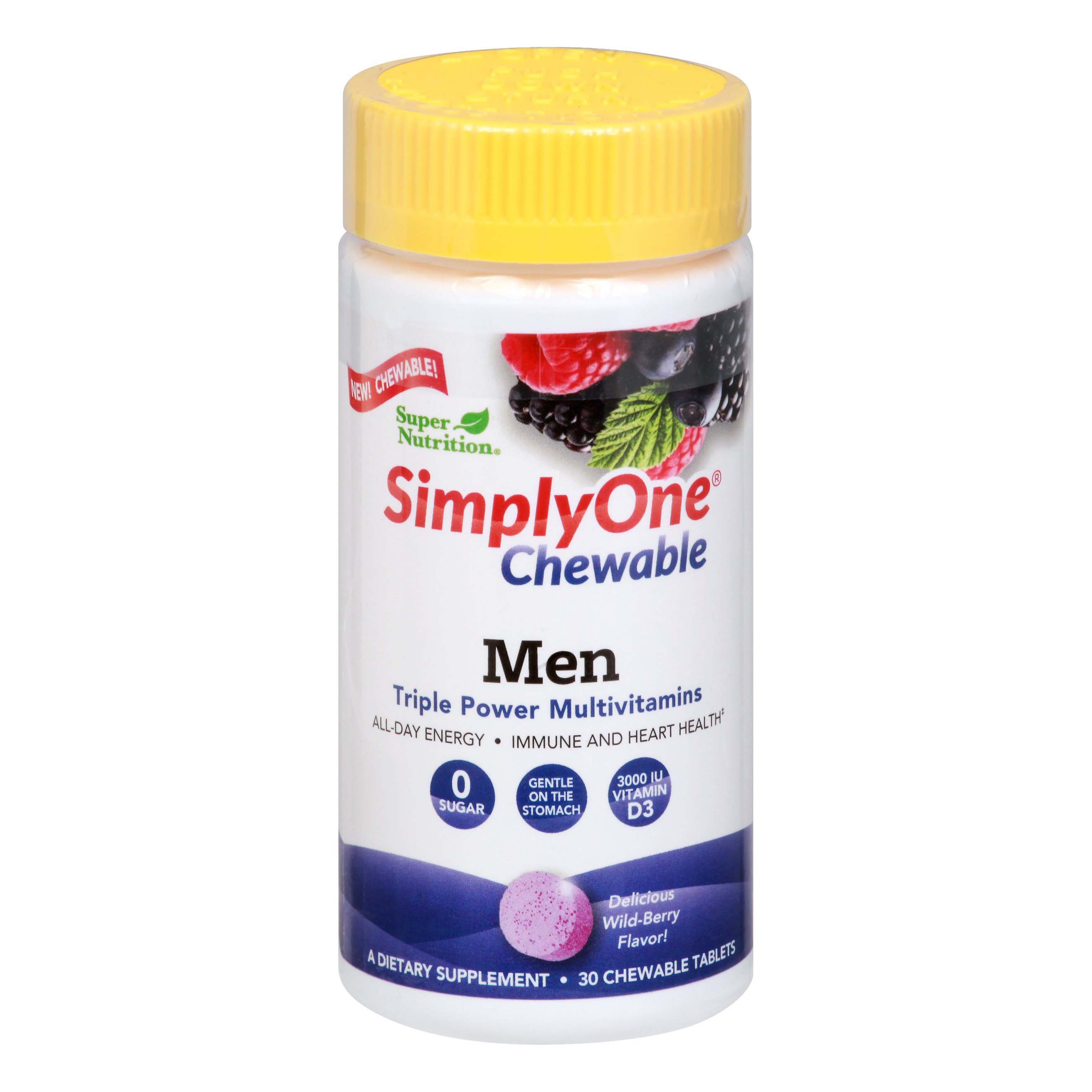 SimplyOne Chewable Men Triple Power Multivitamins WildBerry Shop