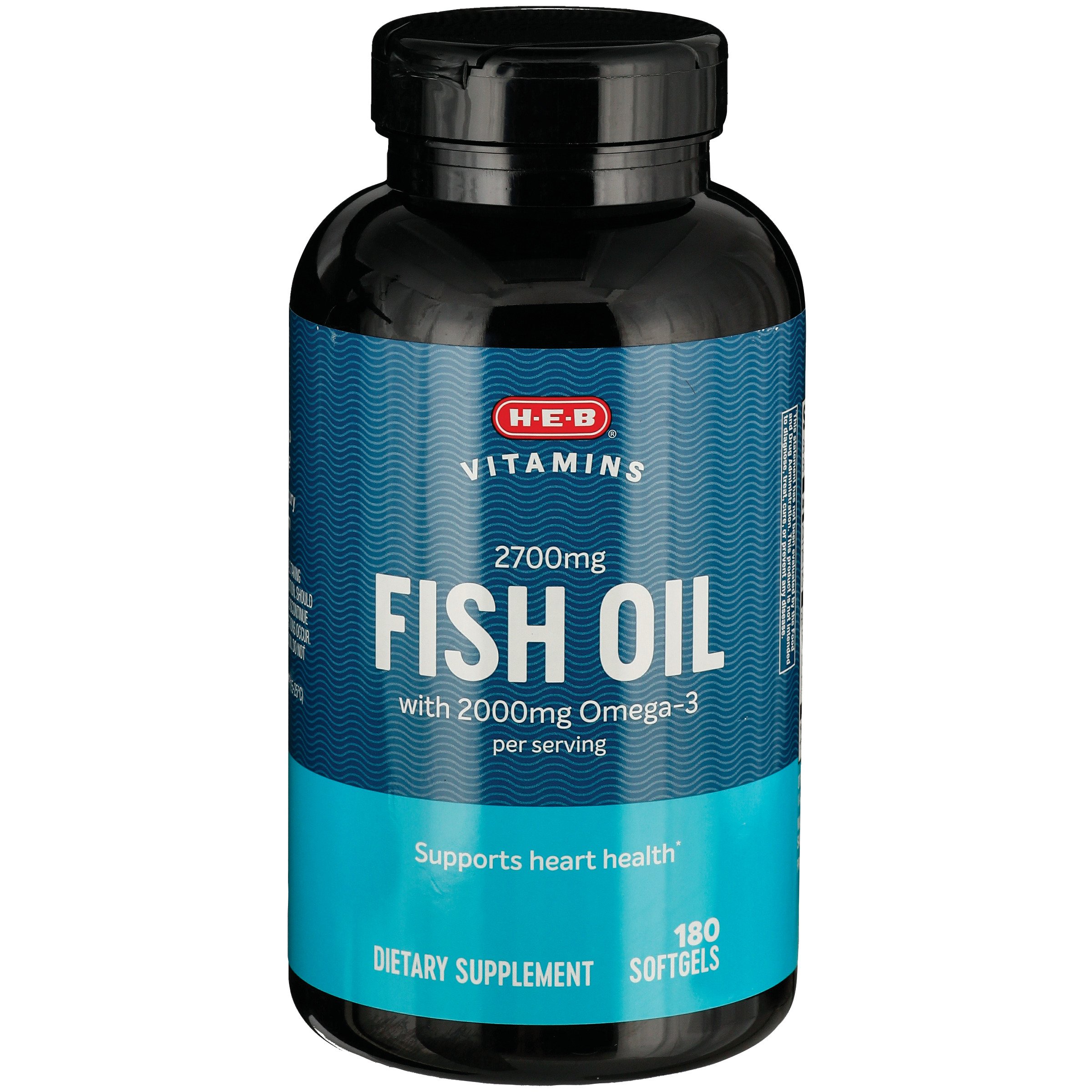 H-E-B Vitamins 2700 mg Fish Oil Lemon Capsule Softgels, 180 ct