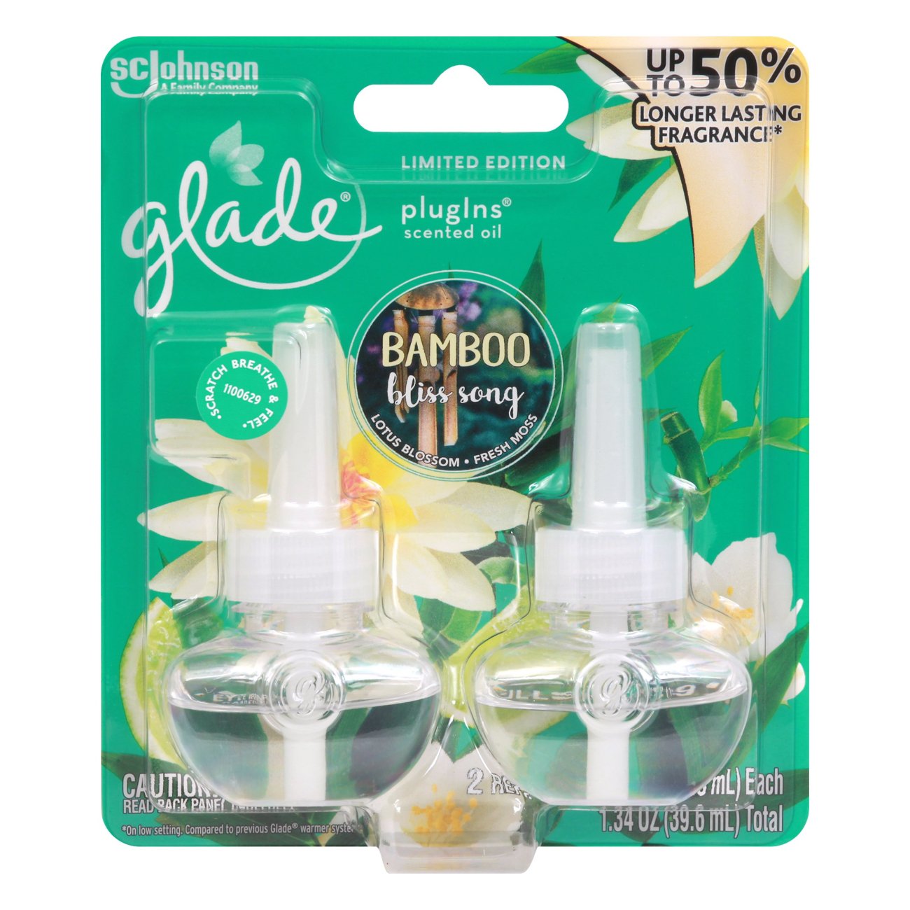 Glade Plugins Bamboo Bliss Song Scented Oil Refills Shop Candles at HEB