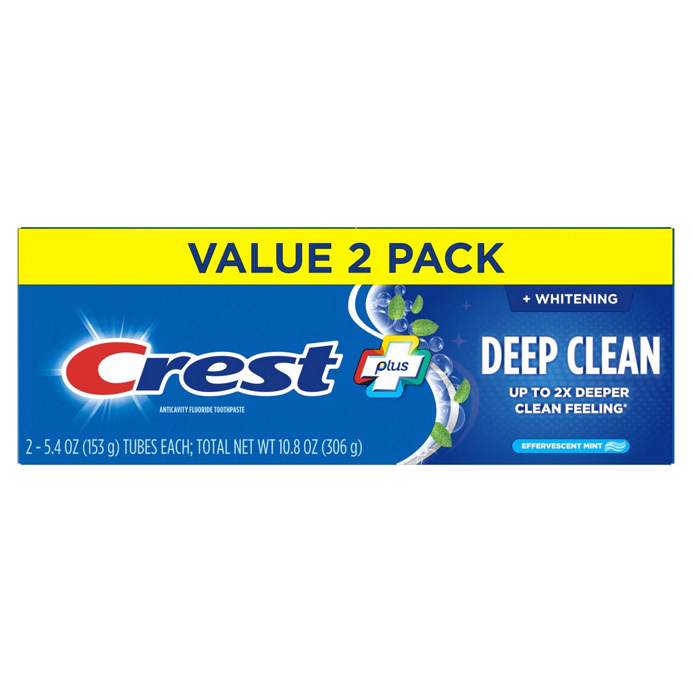 Crest Complete + Deep Clean Whitening Toothpaste - Effervescent Mint, 2 Pk; image 1 of 8