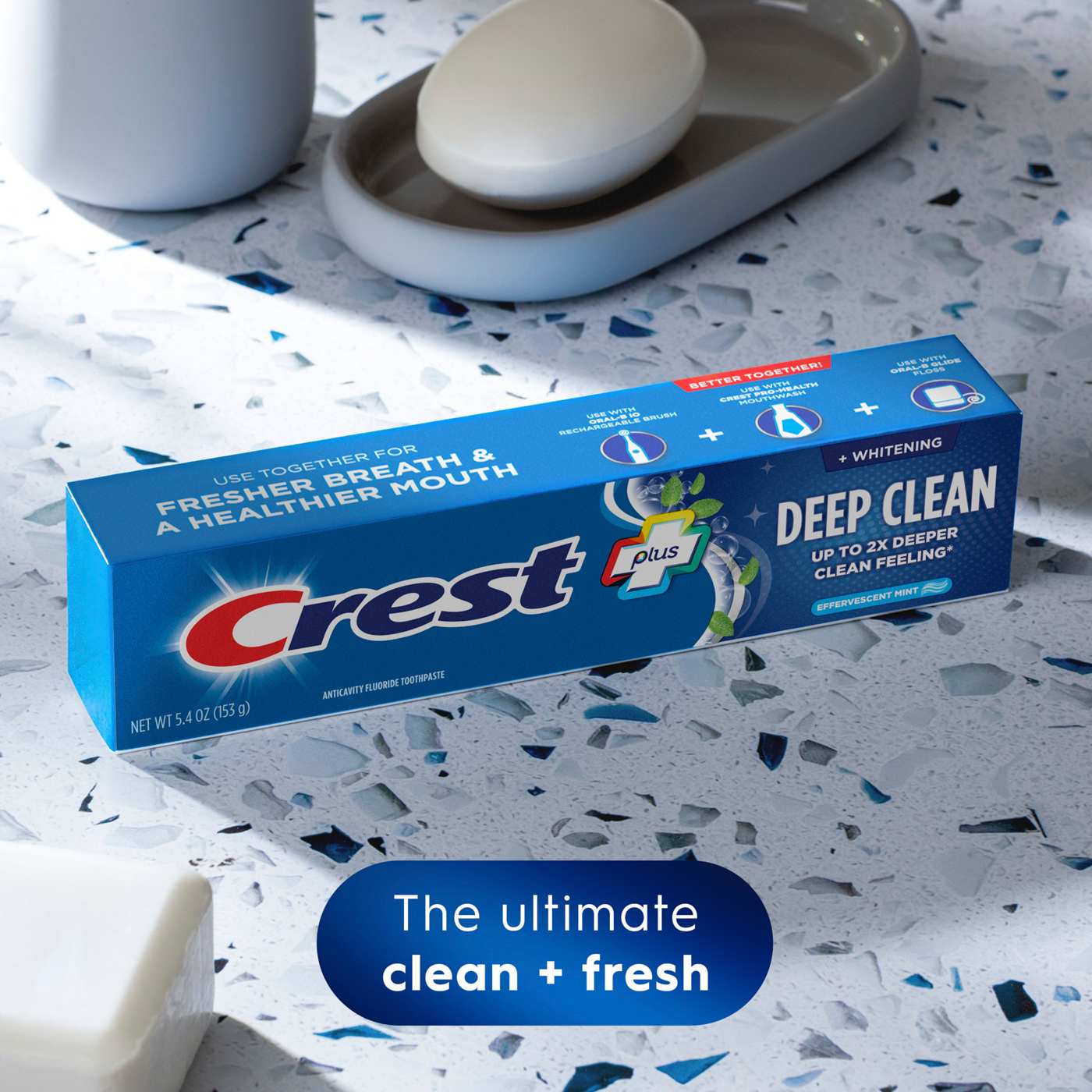 Crest Complete + Deep Clean Whitening Toothpaste - Effervescent Mint, 2 Pk; image 2 of 8