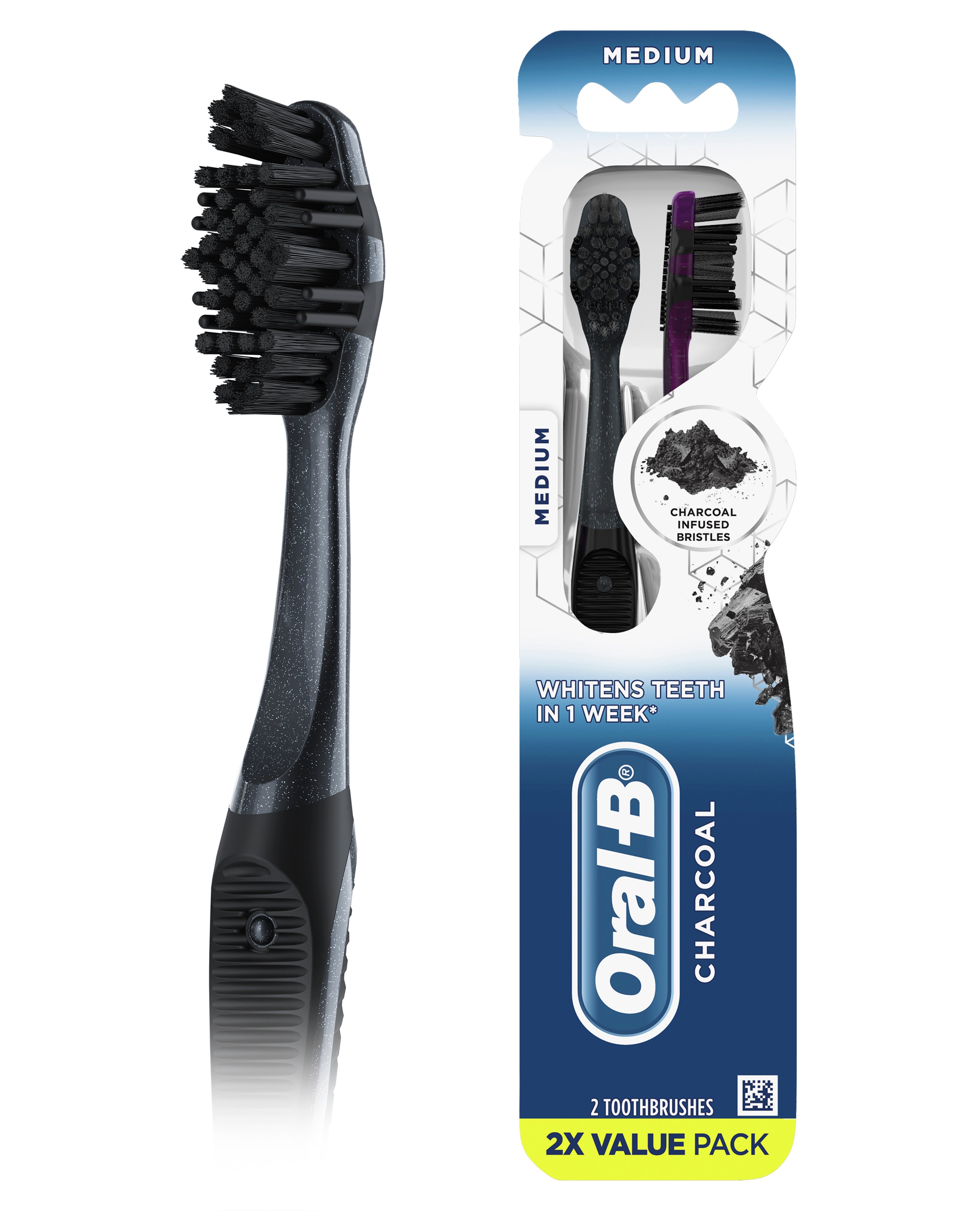 Oral−B D5015132XBK Oral-B Charcoal Toothbrushes Medium - Shop Toothbrushes at H-E-B