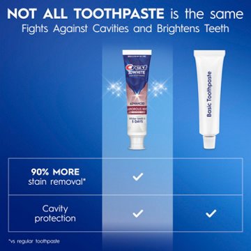 Crest 3DWhite Advanced Glamorous White Teeth Whitening Toothpaste, 3.3 oz