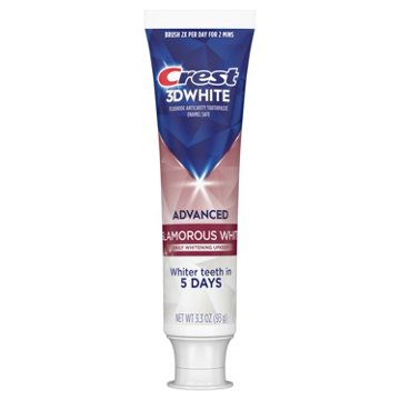 Crest 3DWhite Advanced Glamorous White Teeth Whitening Toothpaste, 3.3 oz