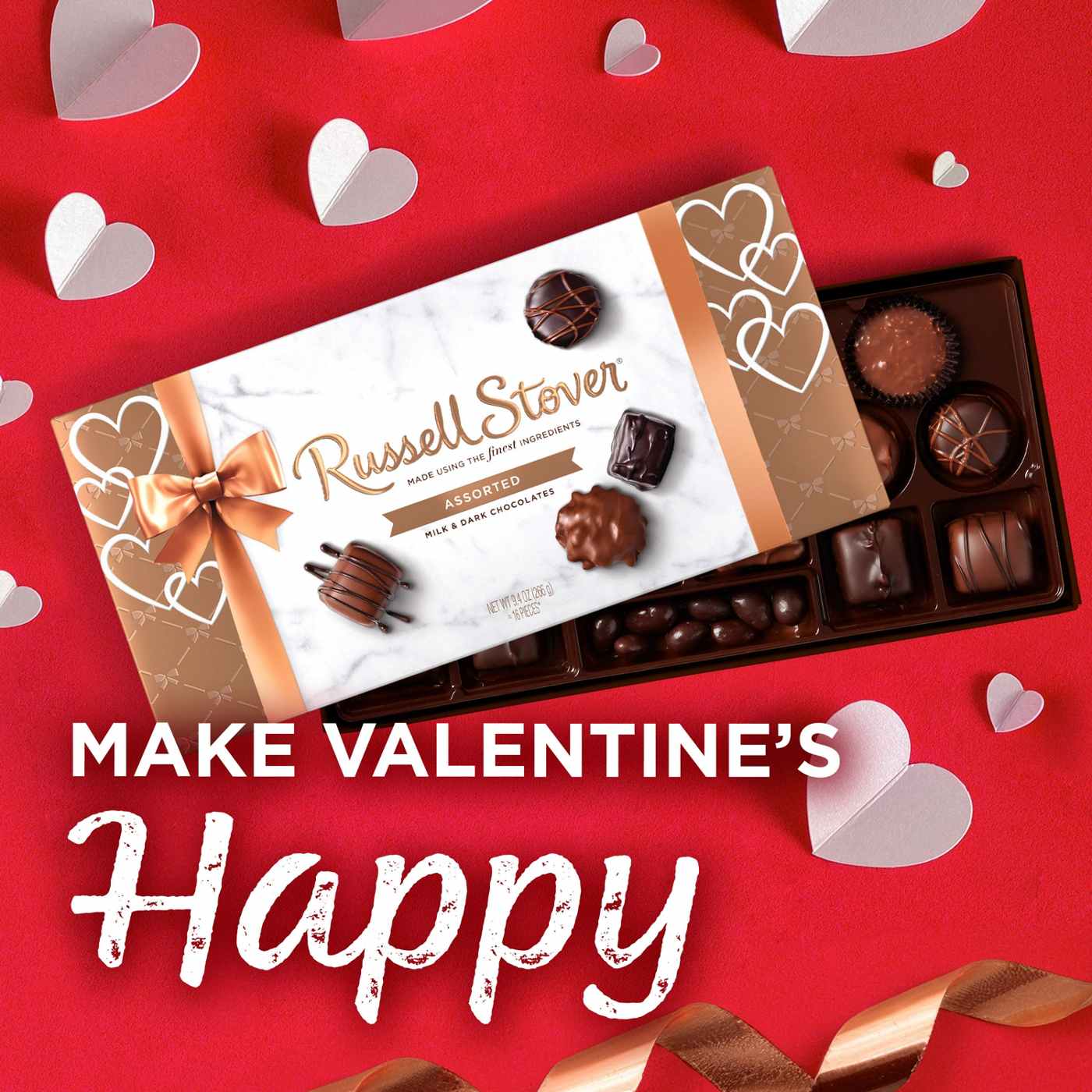 Russell Stover Assorted Milk & Dark Chocolates Valentine's Gift Box, 16 pc; image 2 of 5