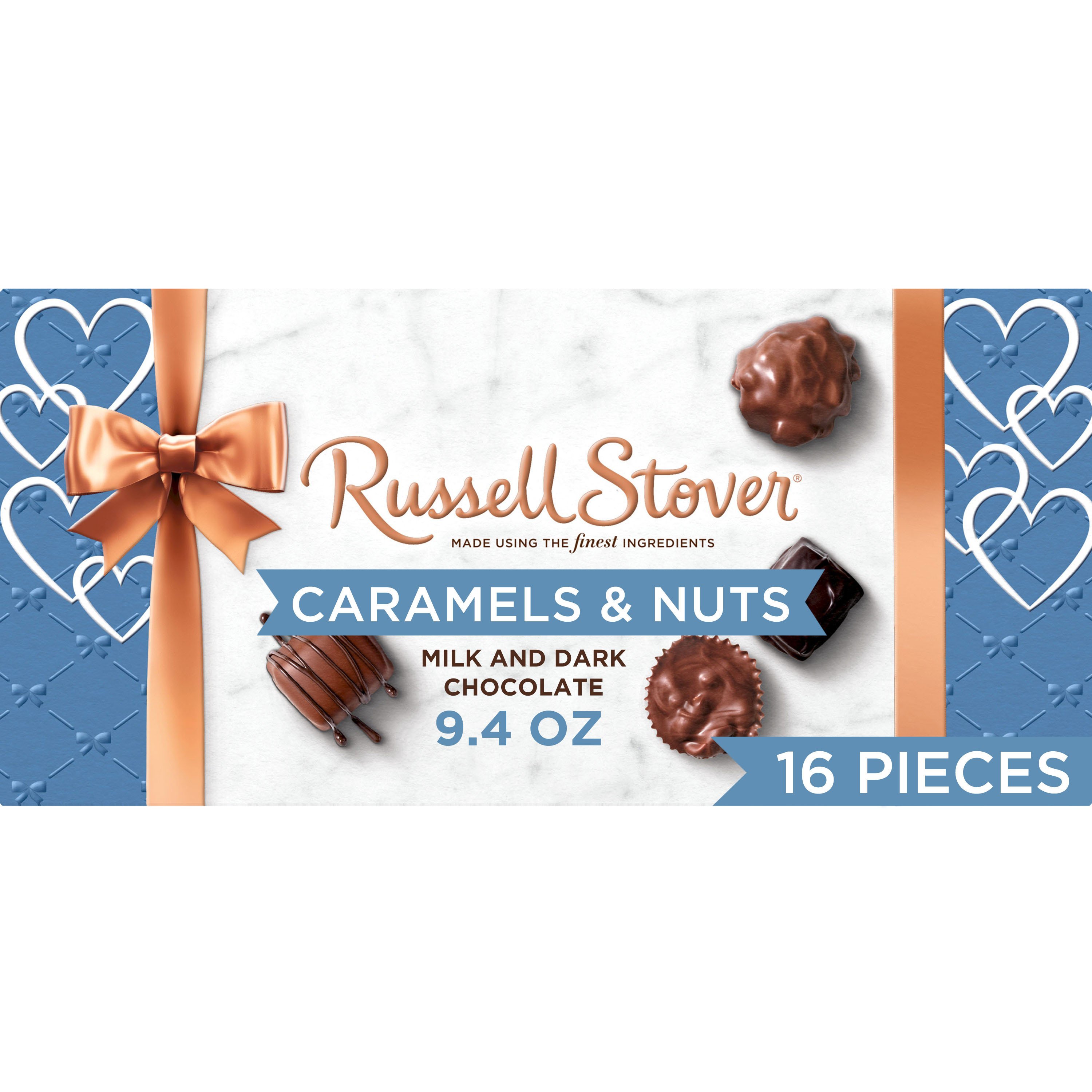 Russell Stover Caramels & Nuts Assorted Chocolates Valentine's Gift Box ...