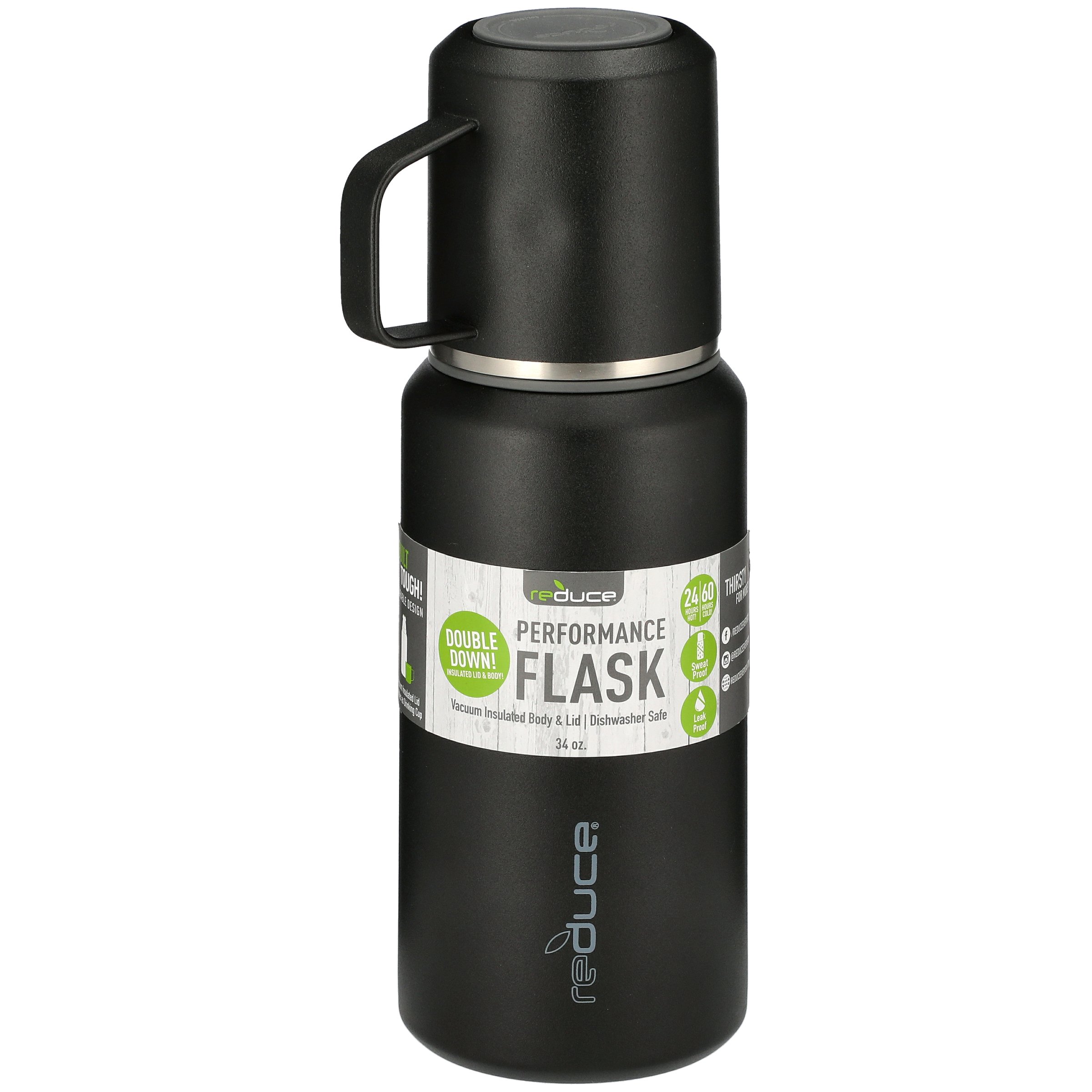 Reduce Black Performance Flask with Lid Shop Travel & ToGo at HEB
