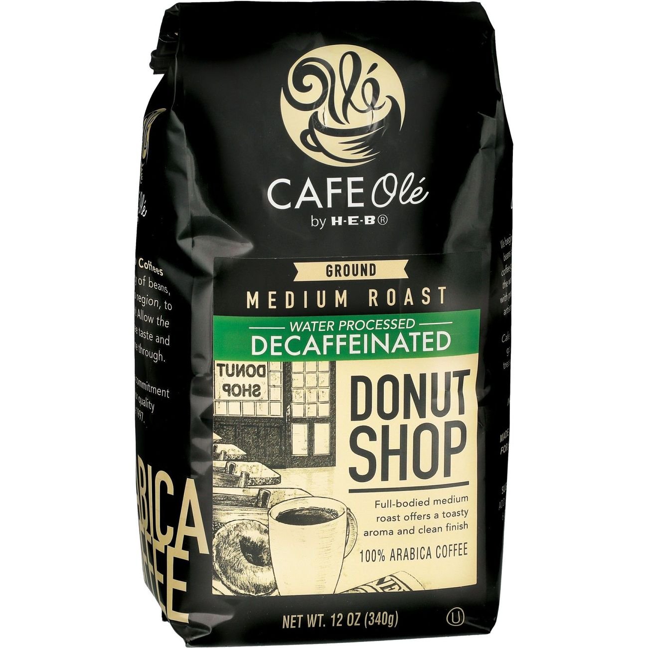Cafe Ole by HEB Donut Shop Decaf Medium Roast Ground