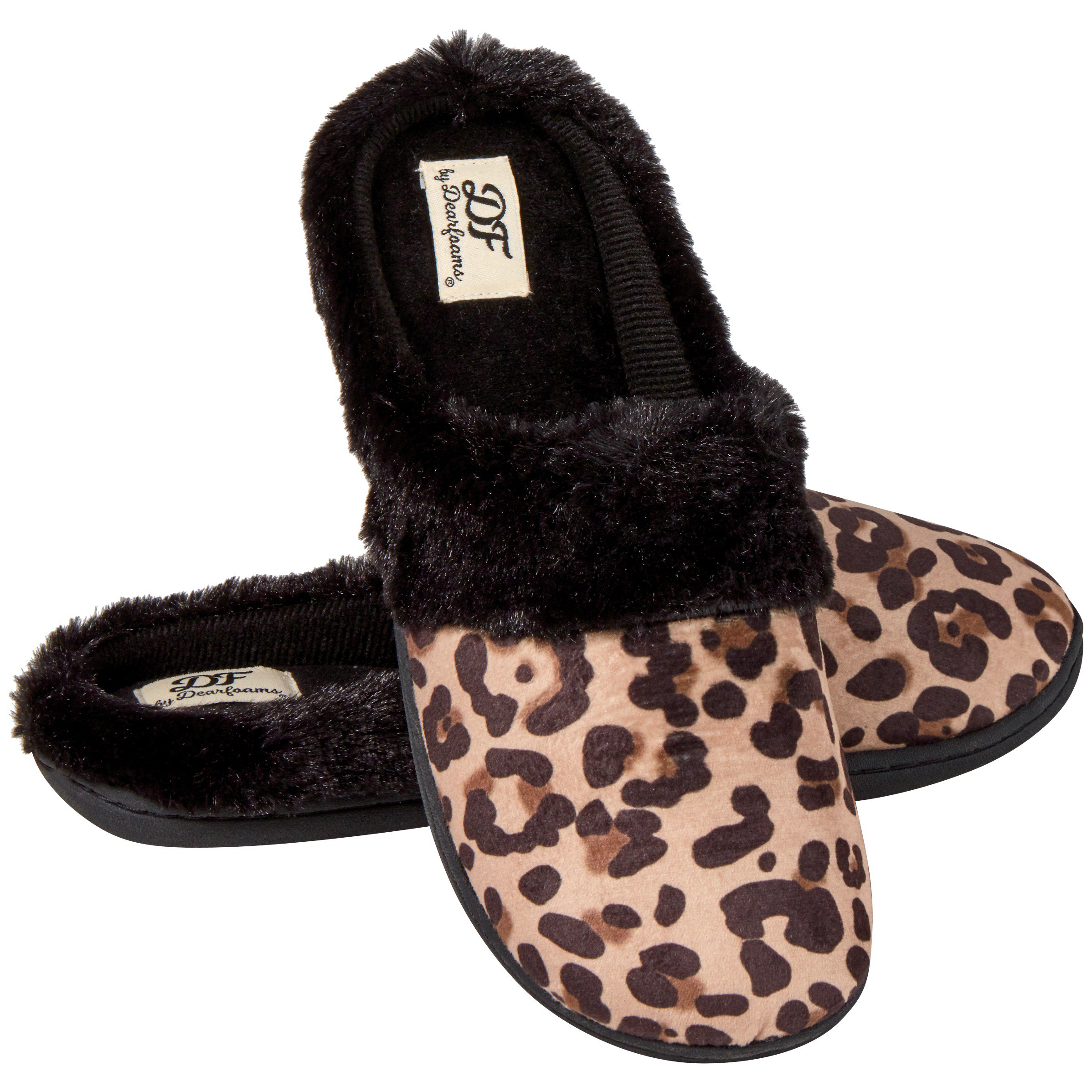 Dearfoam leopard hot sale slippers