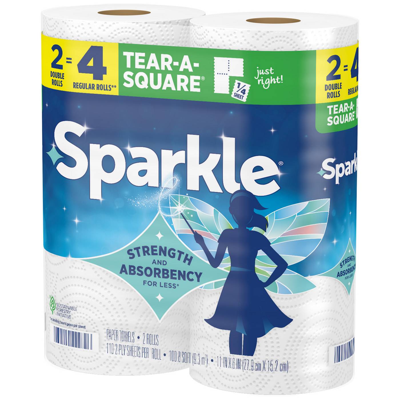Sparkle TearASquare Double Rolls Paper Towels with Thirst Pockets