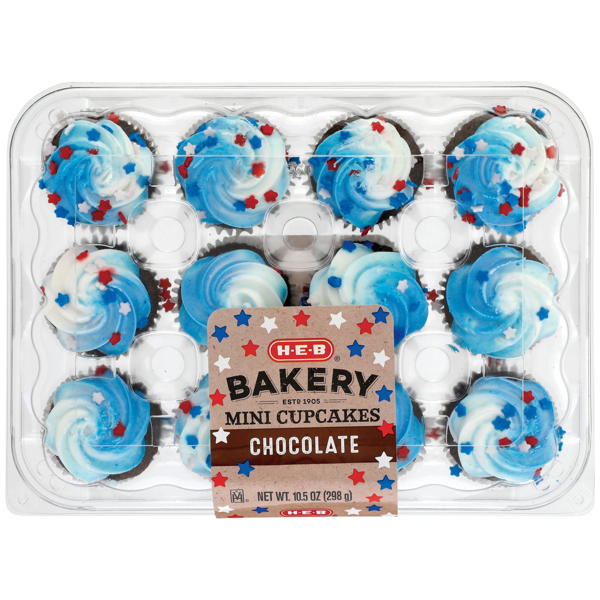 H-E-B Bakery July 4th Mini Chocolate Cupcakes - Shop Cupcakes at H-E-B