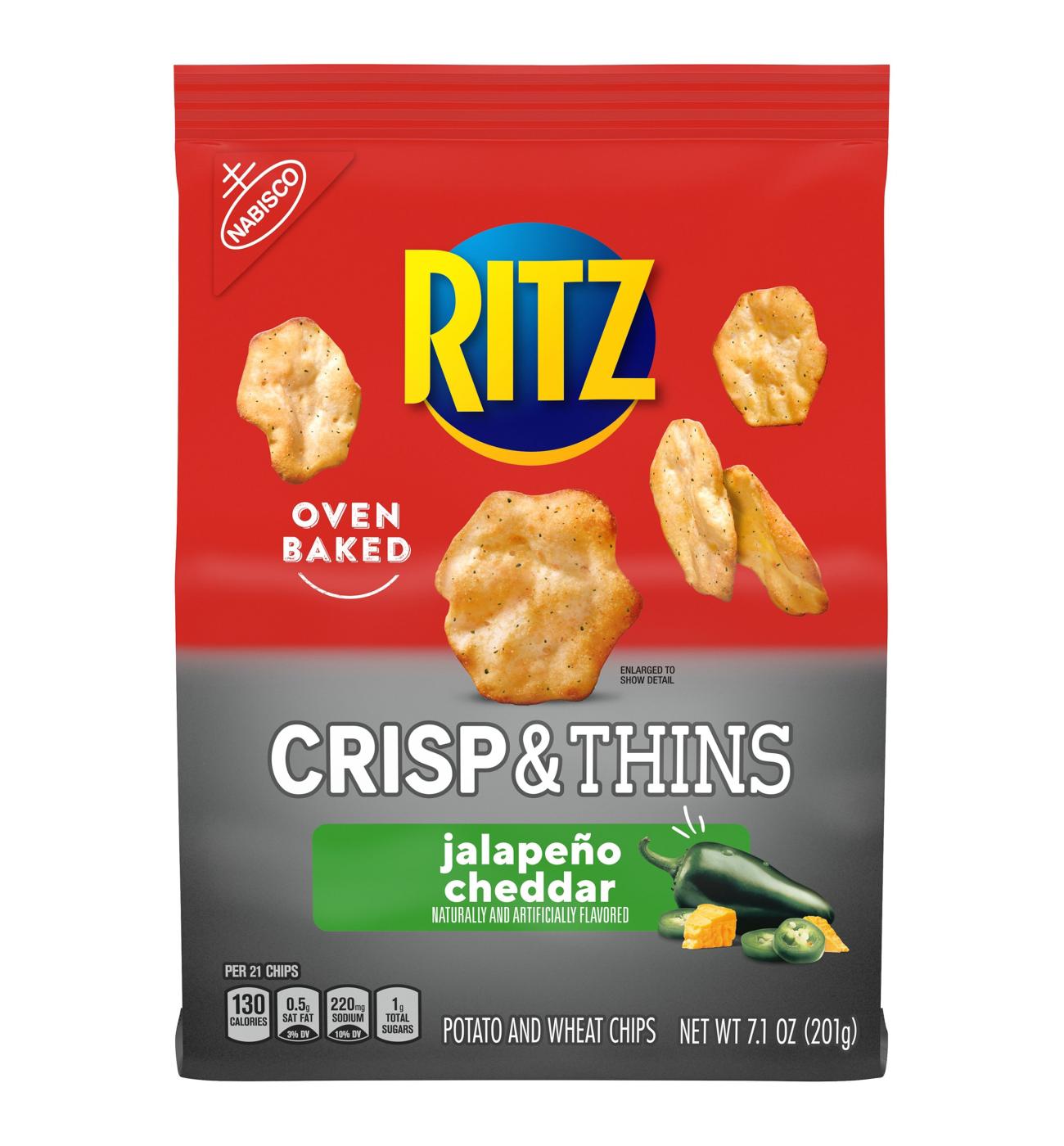 Nabisco Ritz Jalapeno Cheddar Crisp & Thins Chips; image 2 of 2