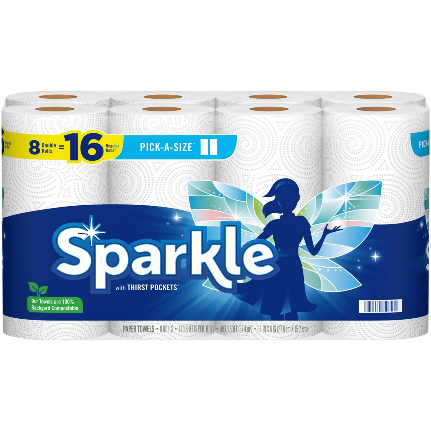 Sparkle Pick-A-Size Double Rolls Paper Towels with Thirst Pockets; image 1 of 2